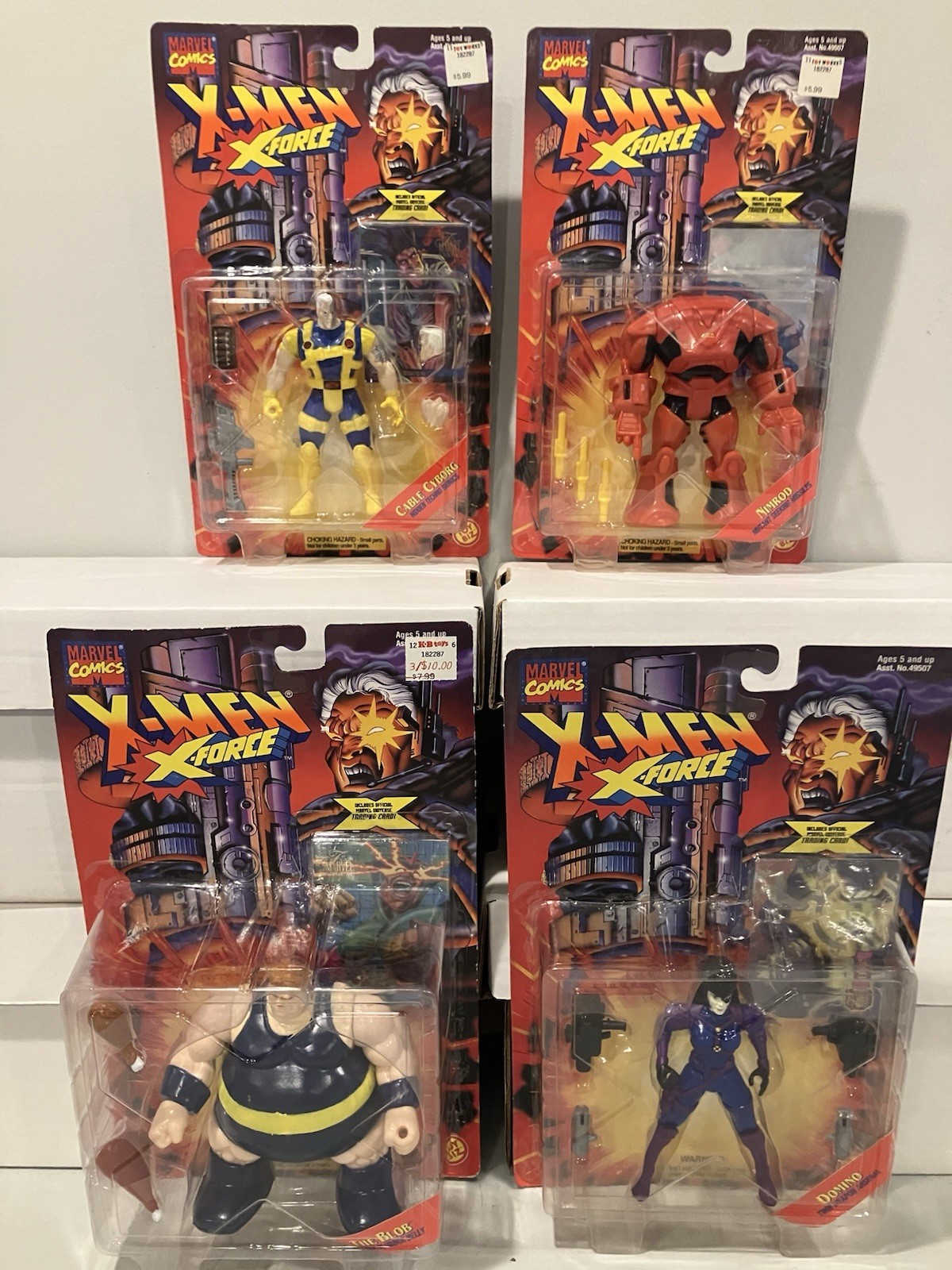 1995 Toy Biz X-FORCE LOT CABLE BLOB NIMROD DOMINO MOSC X-MEN 97! MCU!