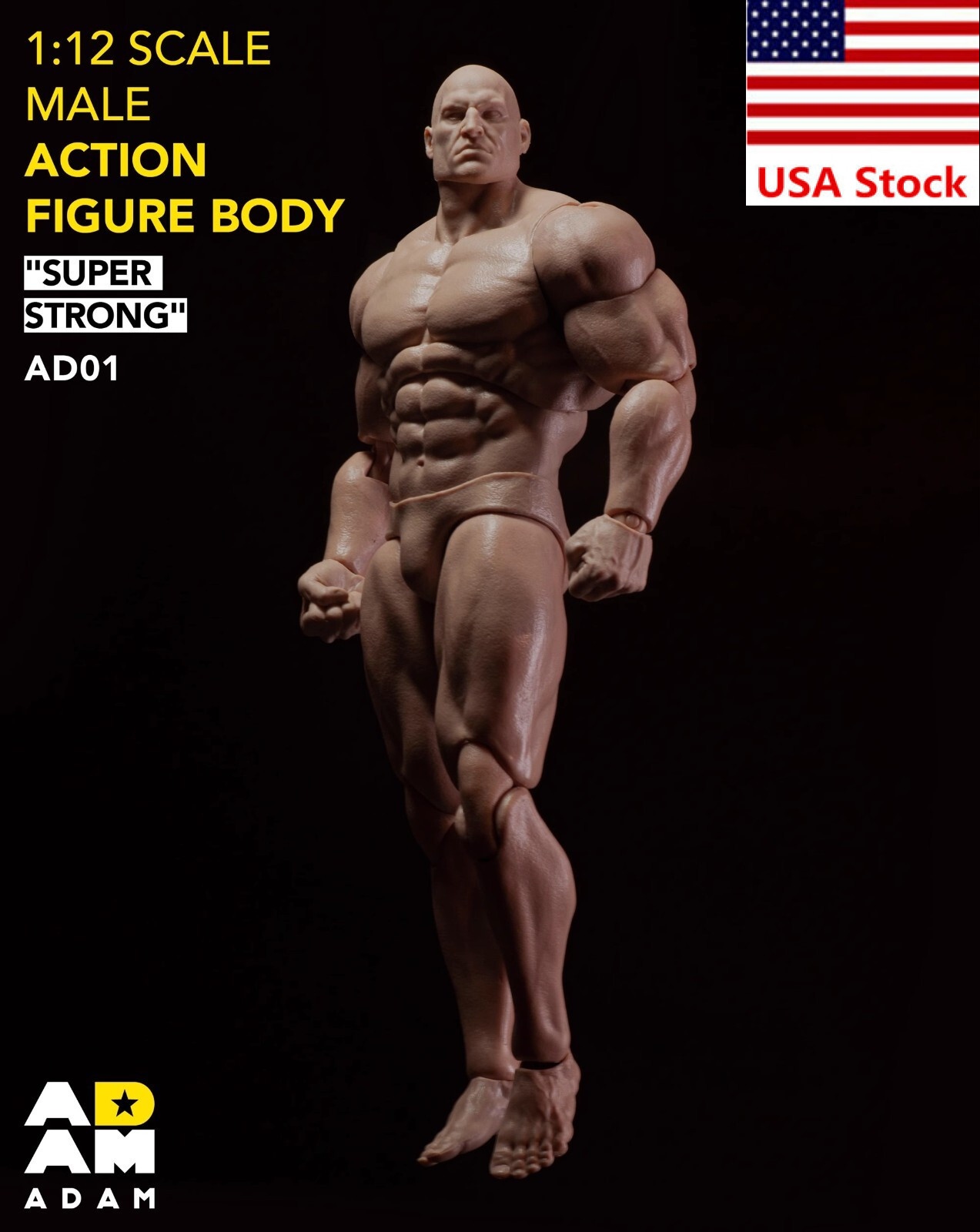 MUFF TOYS ADAM 1/12 Male Super Strong Muscle Flexible Joint Body 6&Prime;Action Figure