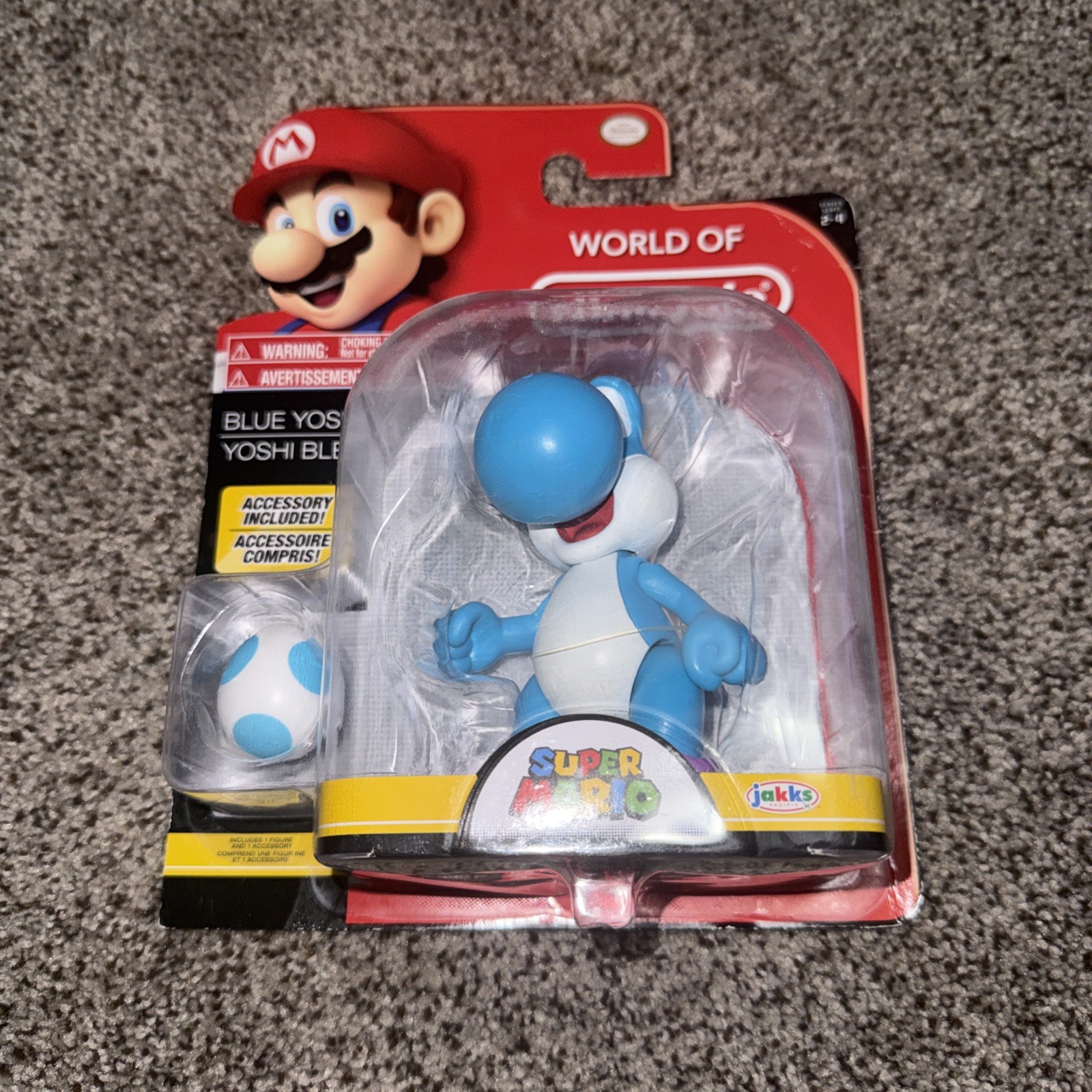 World of Nintendo Super Mario Bros. (2017) Jakks Pacific Light Blue Yoshi Figure