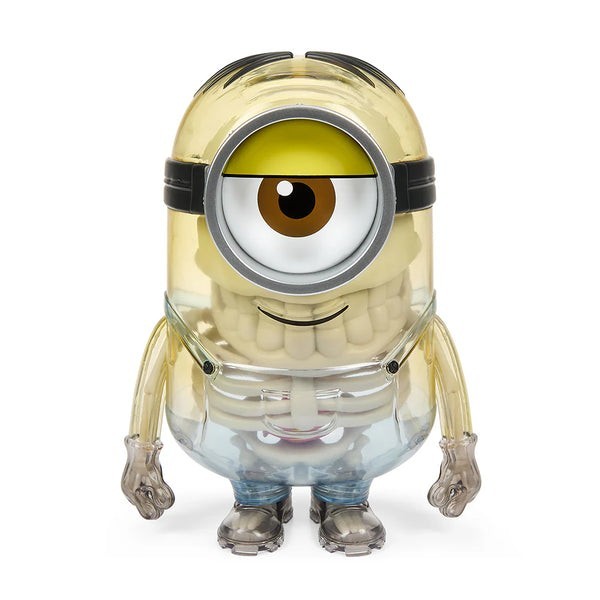 Kidrobot Minions Goggle & Bones Anatomy Sofubi Vinyl Figure Transparent MiB
