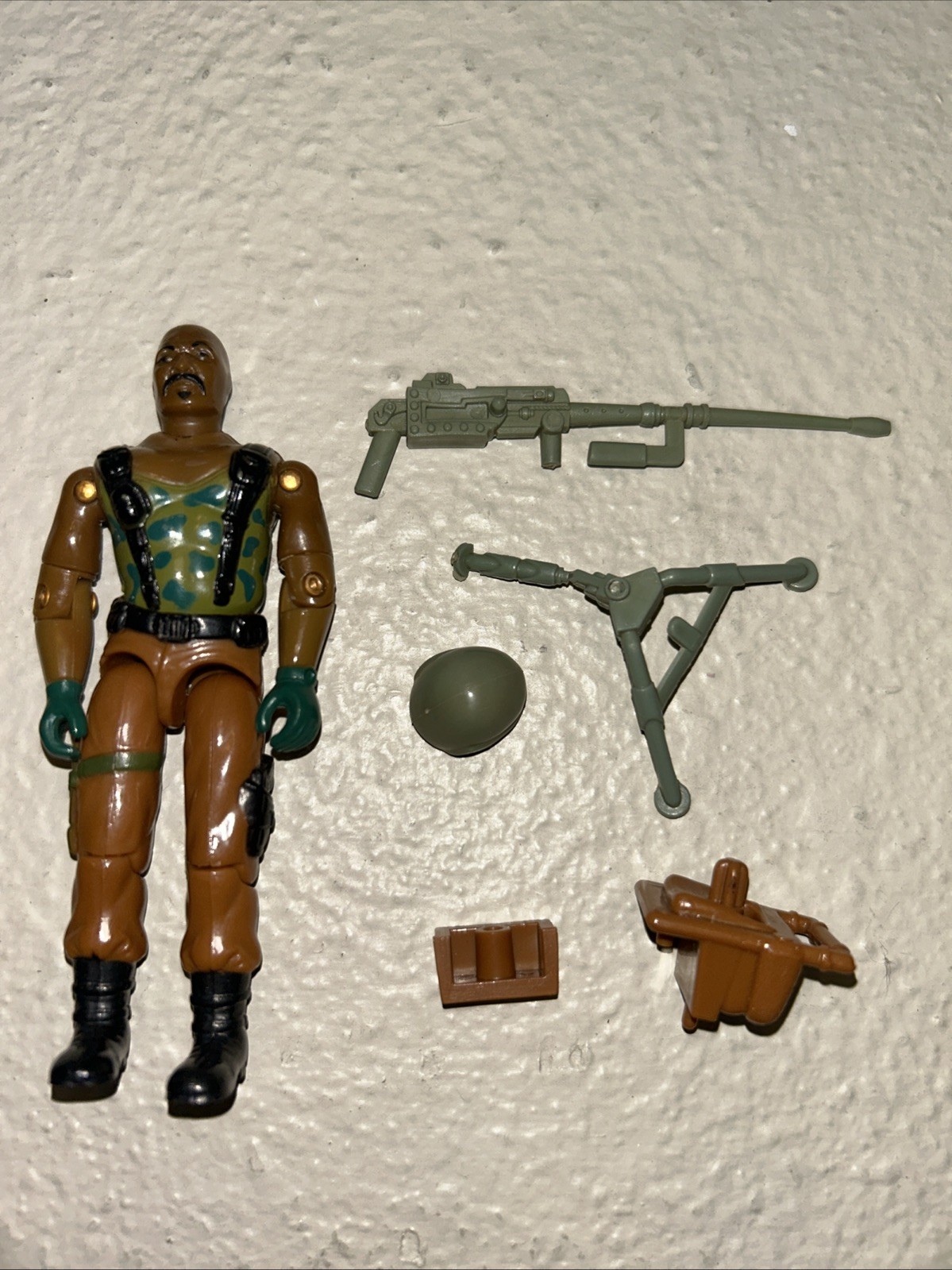 Vtg 1984 GI Joe ARAH Roadblock v1 Complete Machine Gunner Action Figure 80s JP