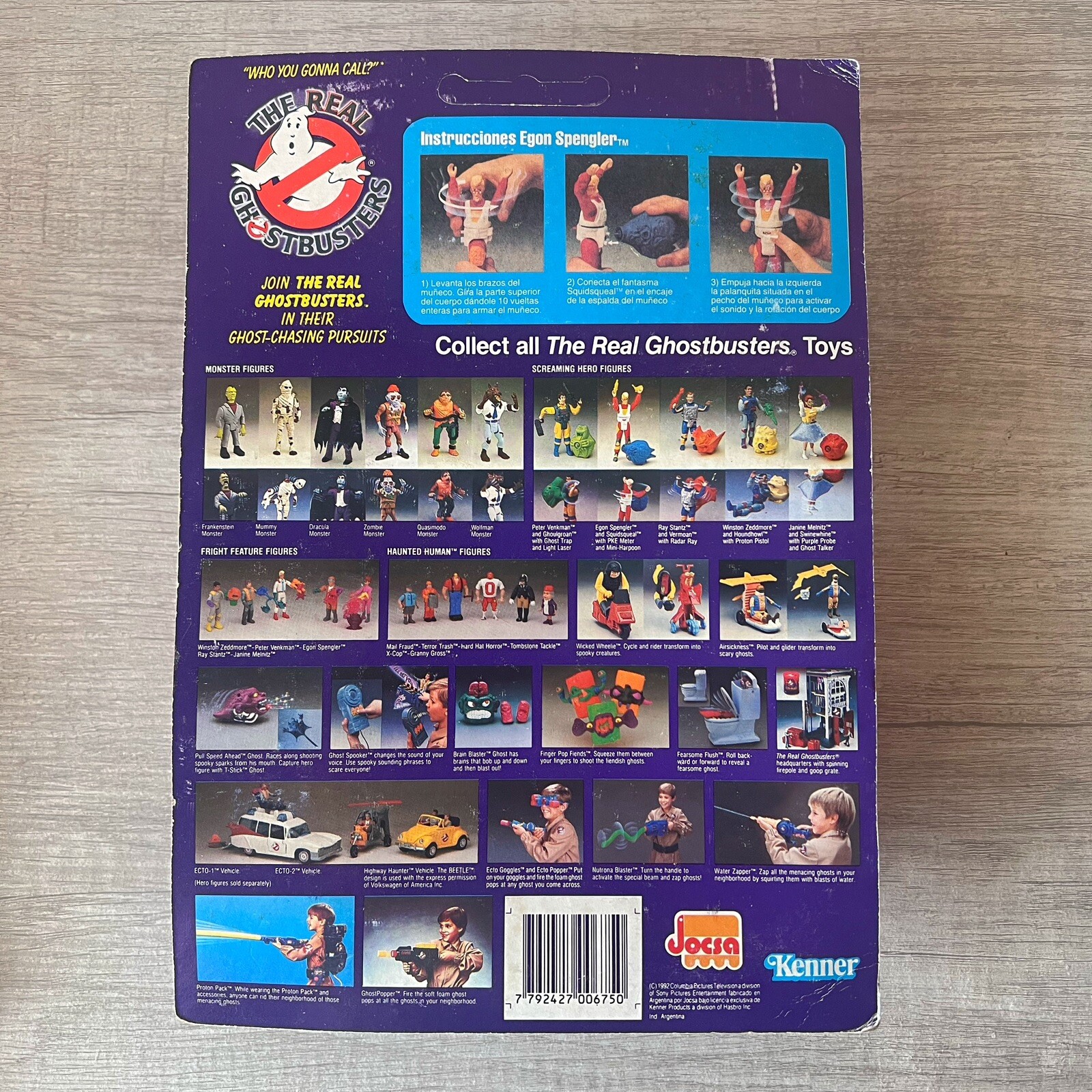 Vintage 1992 Real Ghostbusters Screaming Heroes Egon Spengler Jocsa MOC Rare