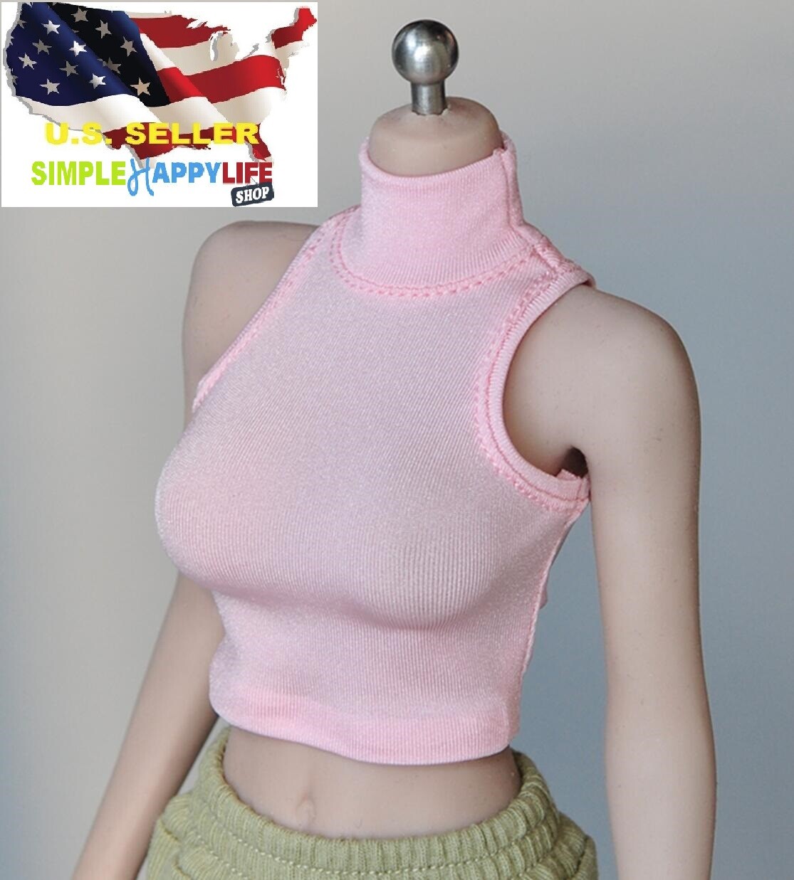 1/6 sleeveless turtleneck Pink top for 12&Prime; female figure phicen Hot toys ❶USA❶