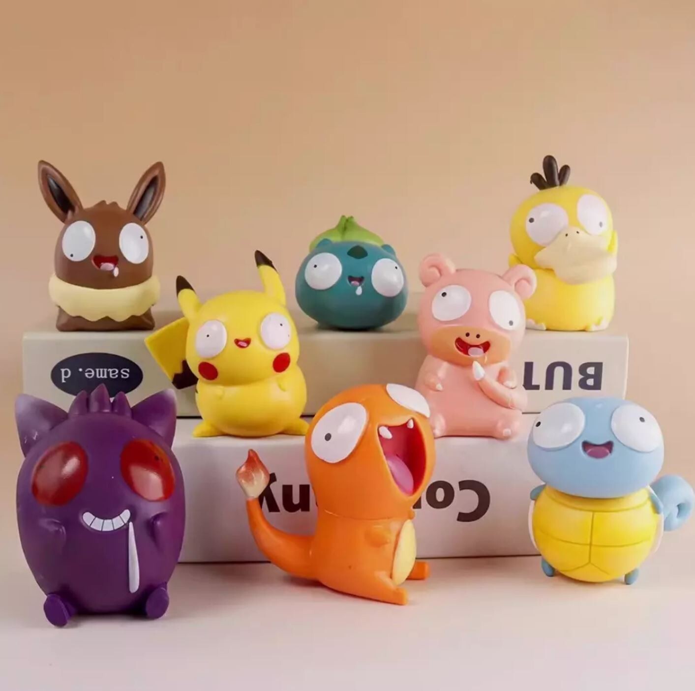 Pokemon Derpy Figure Pikachu, Gengar, Charmander, Squirtle, Eevee, Bulbasuar