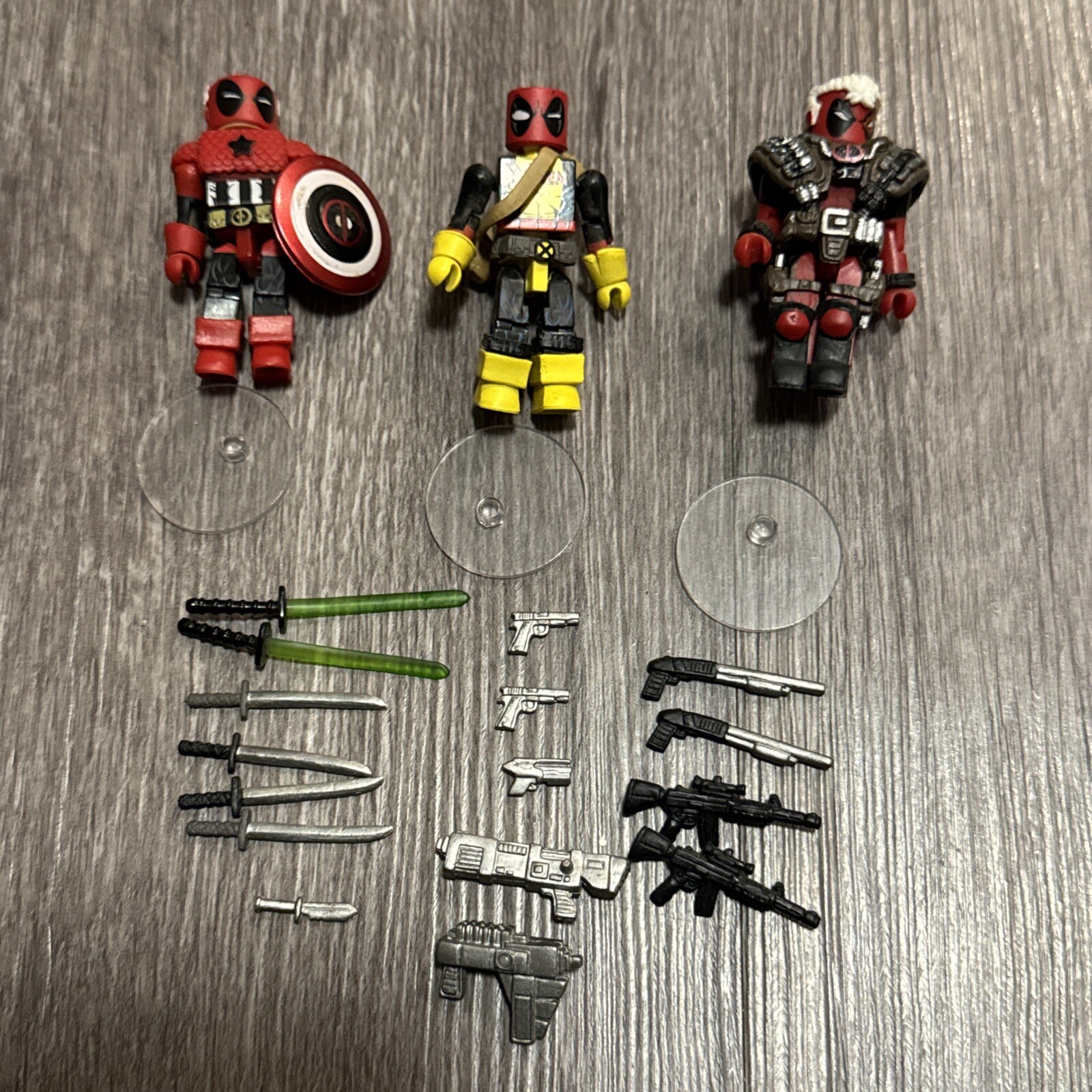 Minimates Marvel Deadpool Lot Of 3 With Accessories Look