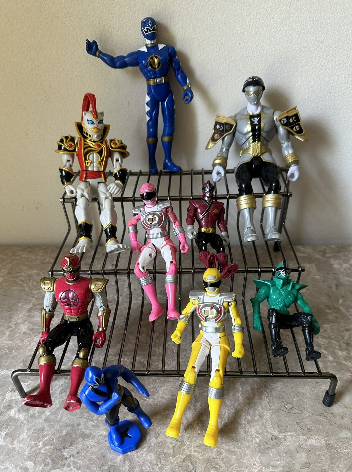Lot Of 9 Bandai Power Rangers Action Figures Stand Not Included