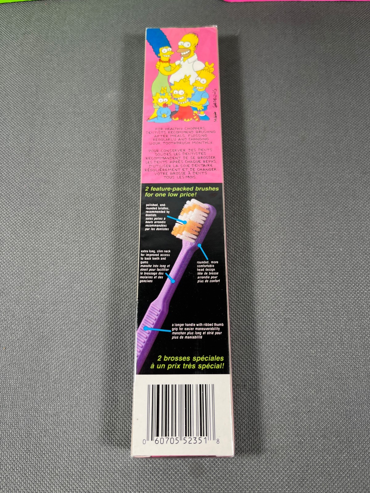 Vintage The Simpsons DanDee Bart Simpson Clip-On Toothbrush Set Stamps New Lot