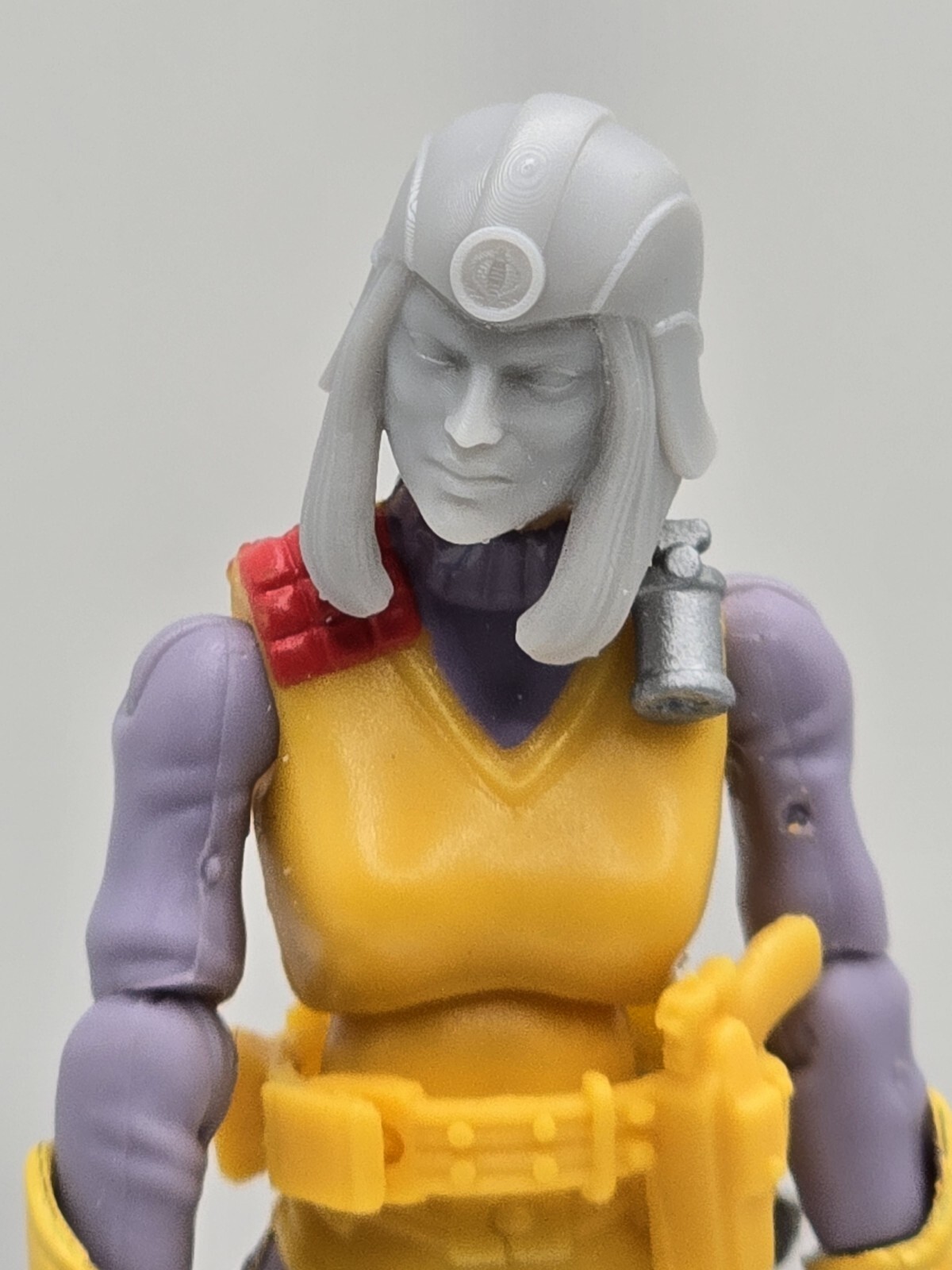 3d Print Cobra LEILA Head#4 HELMET HAIR 1:18 3 3/4&Prime; GI Joe 25th Anniversary B25