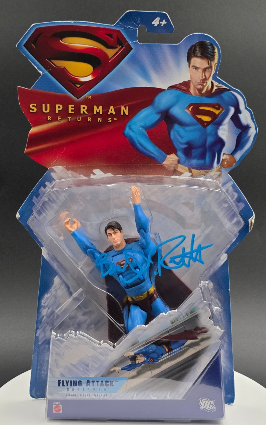 🔥BRANDON ROUTH SIGNED Superman Returns Flying Attack Figure JSA Witnessed🔥