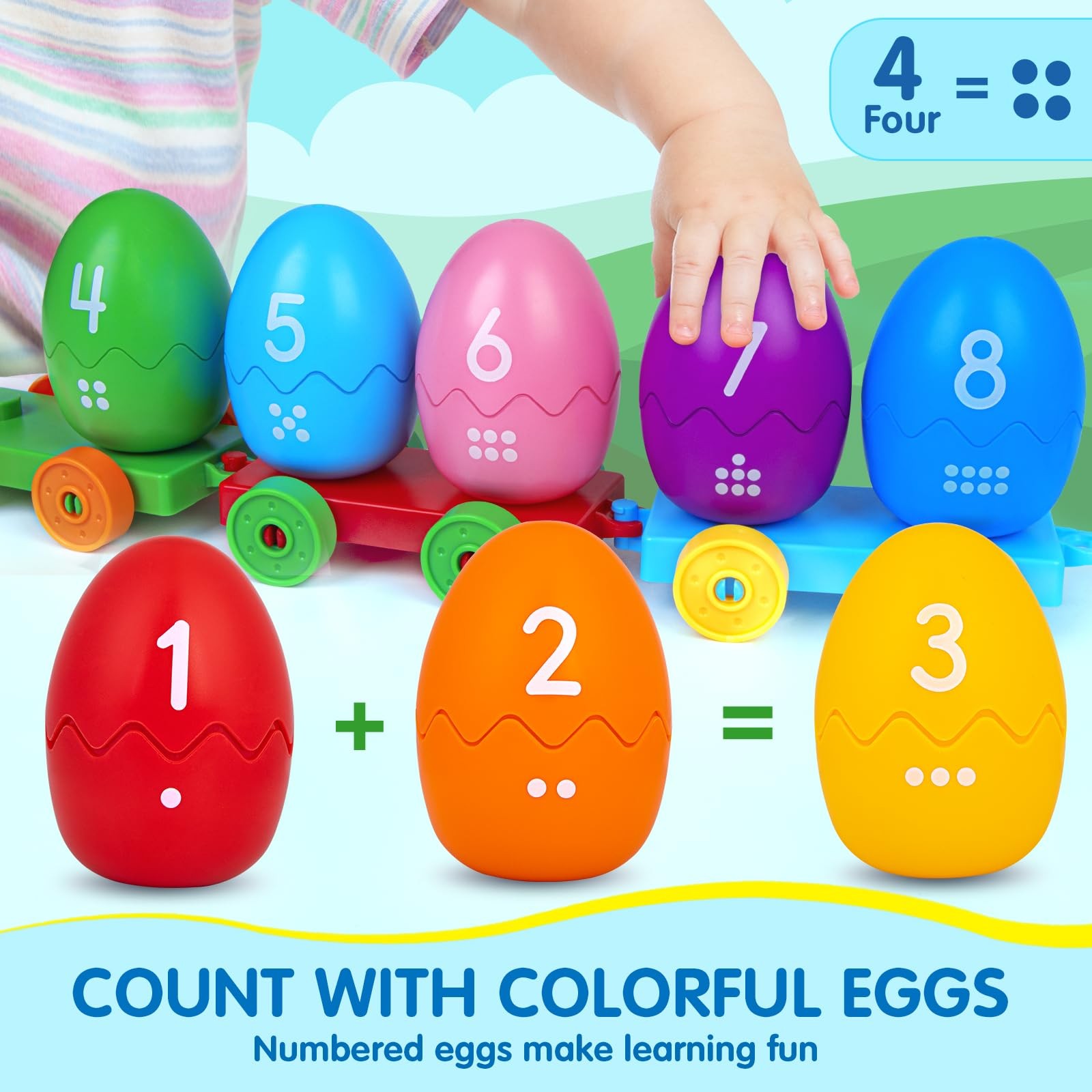 Learning Toys for 1 2 3 Years Old, Count Matching & Sorting Montessori Farm T…