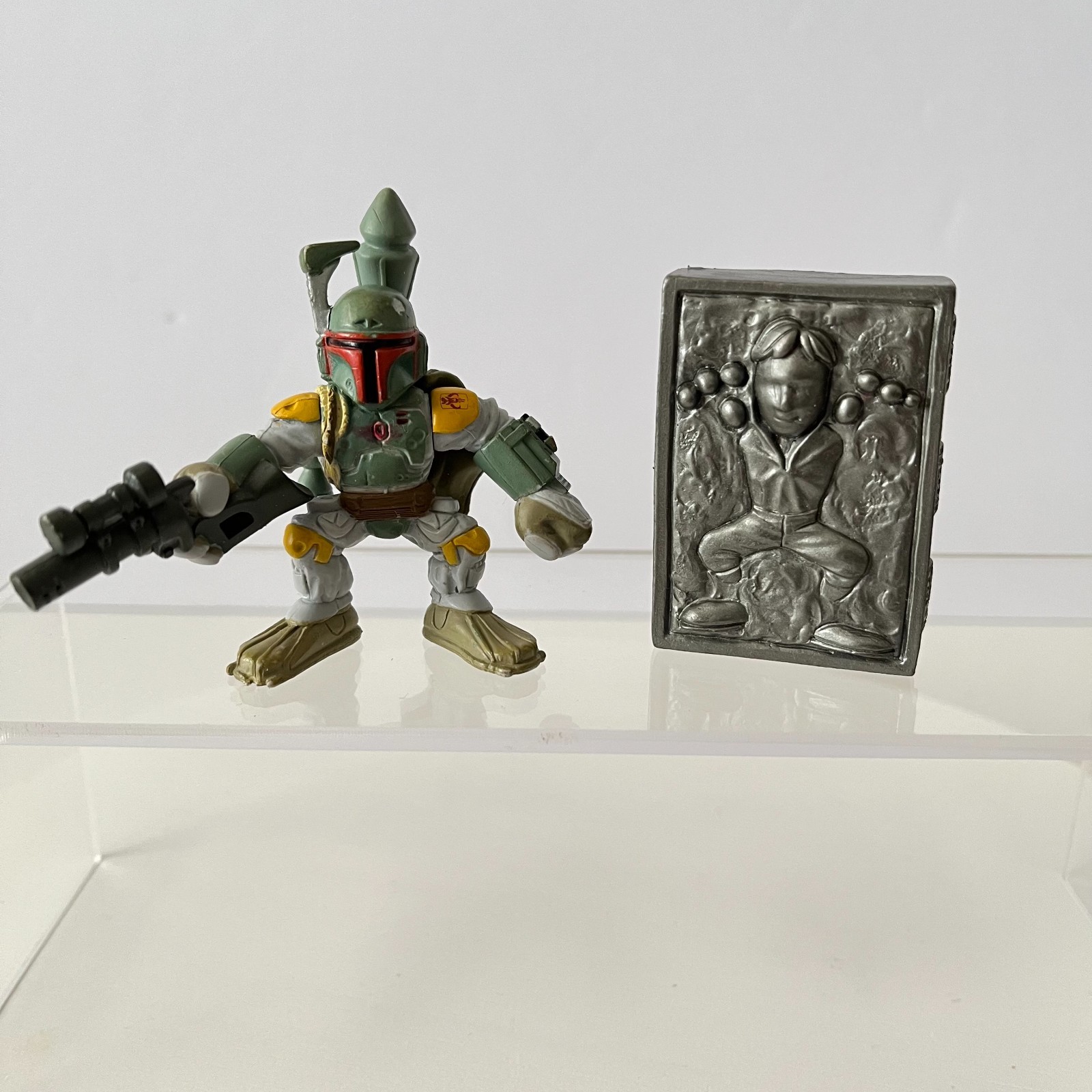 Star Wars Galactic Heroes Boba Fett and Carbonite Han Solo Figure Playskool