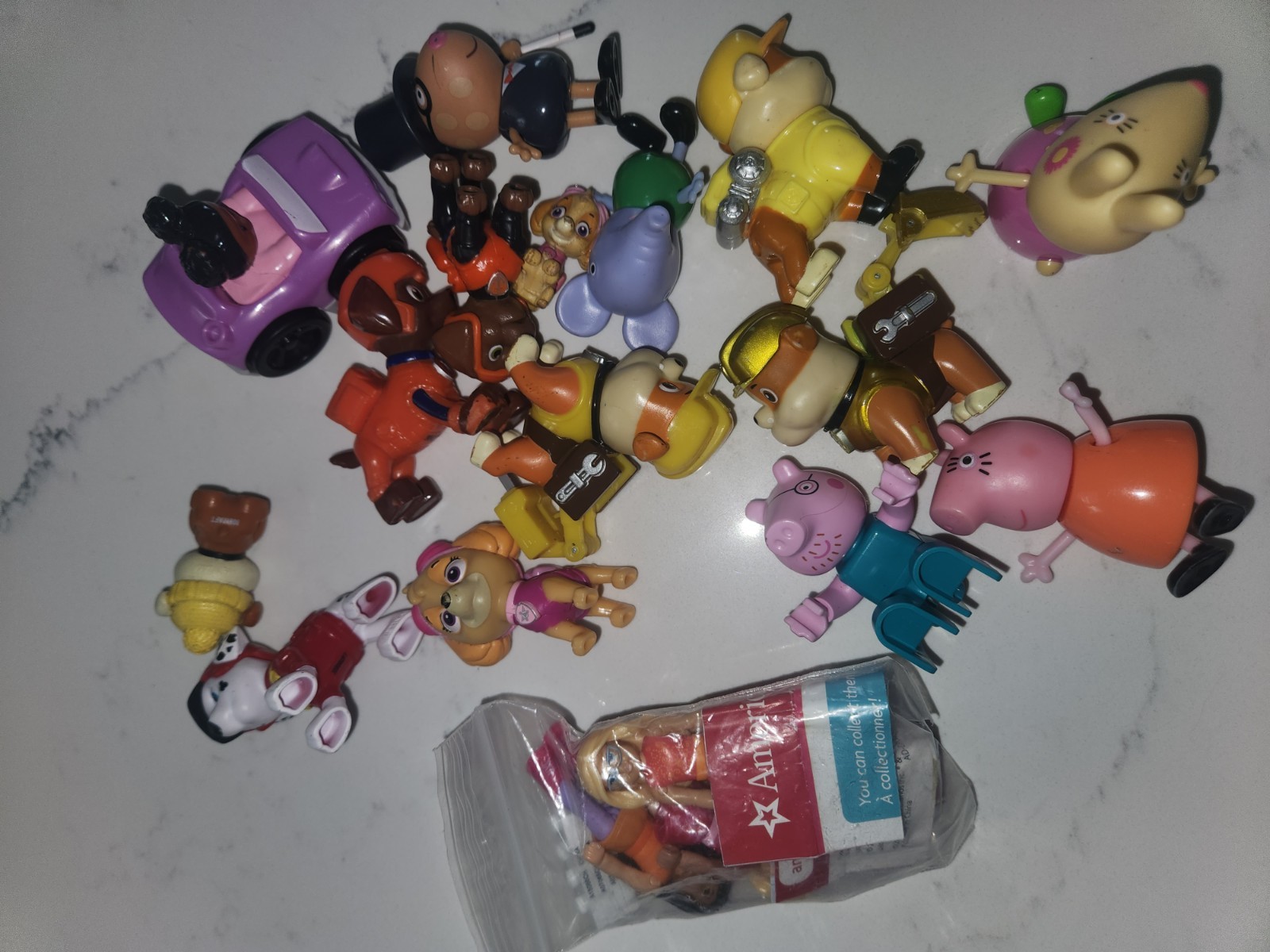 Mixed Lot Of Small Kids Toys/Action Figurines 18 Paw Patrol Peppa Pig See Photo