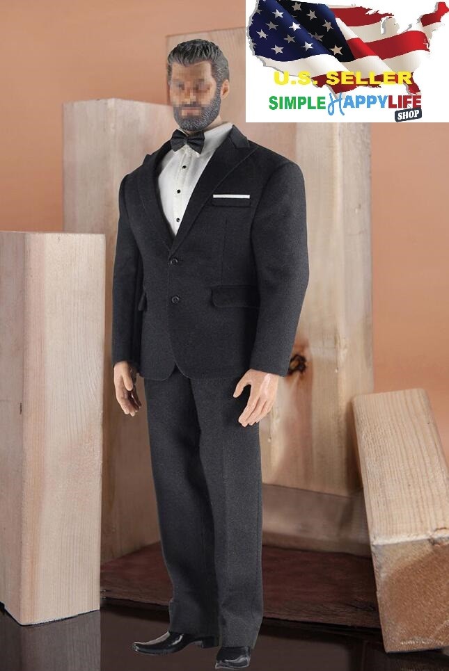 1/6 Men Black Classic suit Western-style for MUSCLE Body PHICEN M34 M35 ❶USA❶