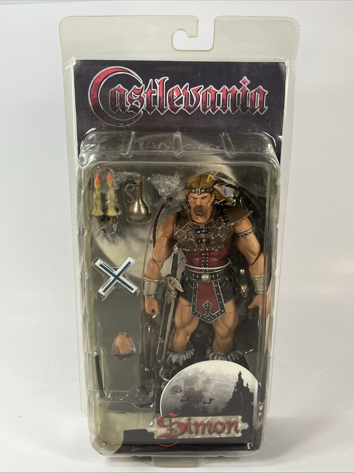 Neca Castlevania Simon 7&Prime; Action Figure 2008 Konami NIP Wear To Package Sealed