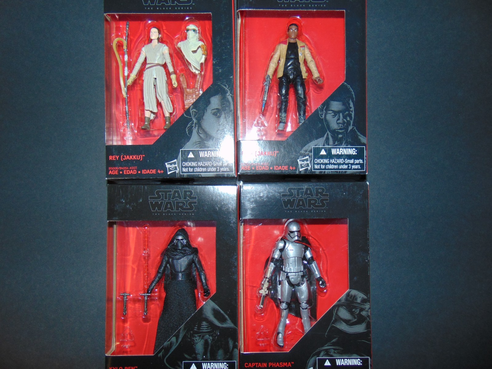 Star Wars Black Series 3.75 in. Rey Finn Kylo Ren Captain Phasma Force Awakens