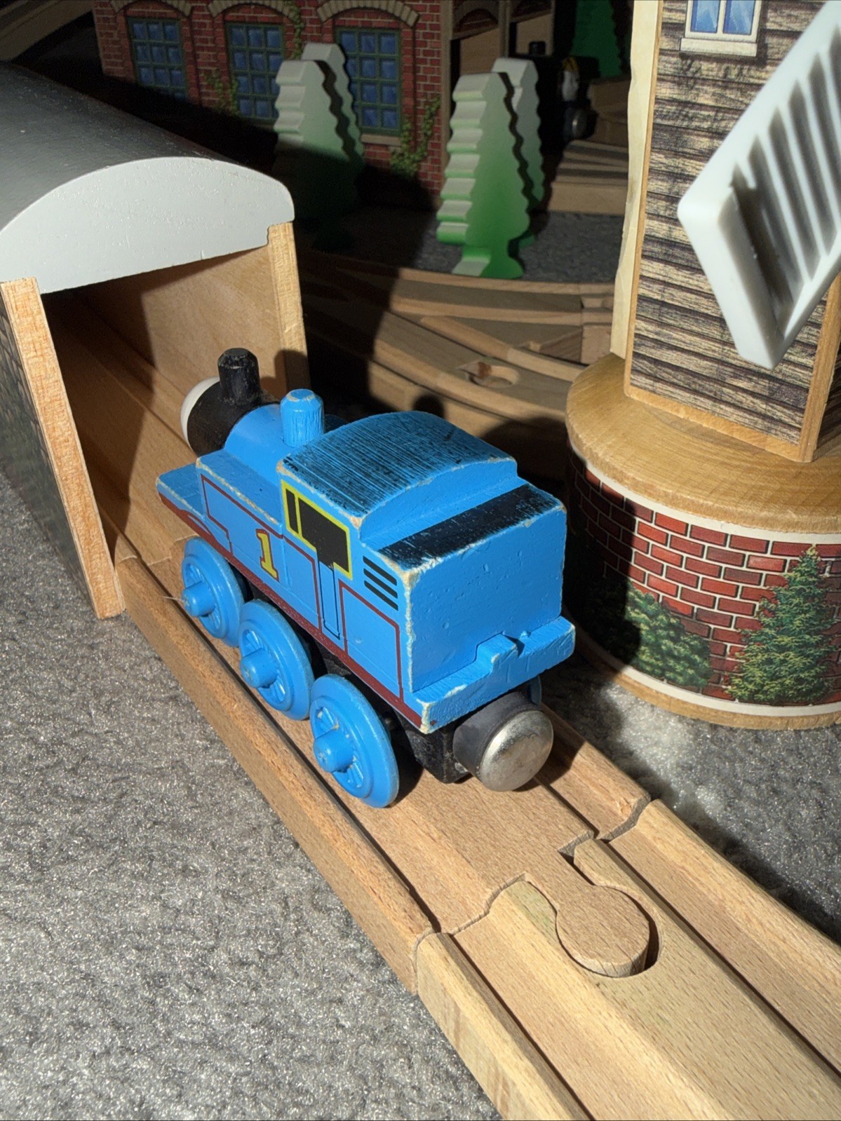 100 Piece SET ! THOMAS FRIENDS TRAIN WOODEN RAILWAY 1992 , #99402 !