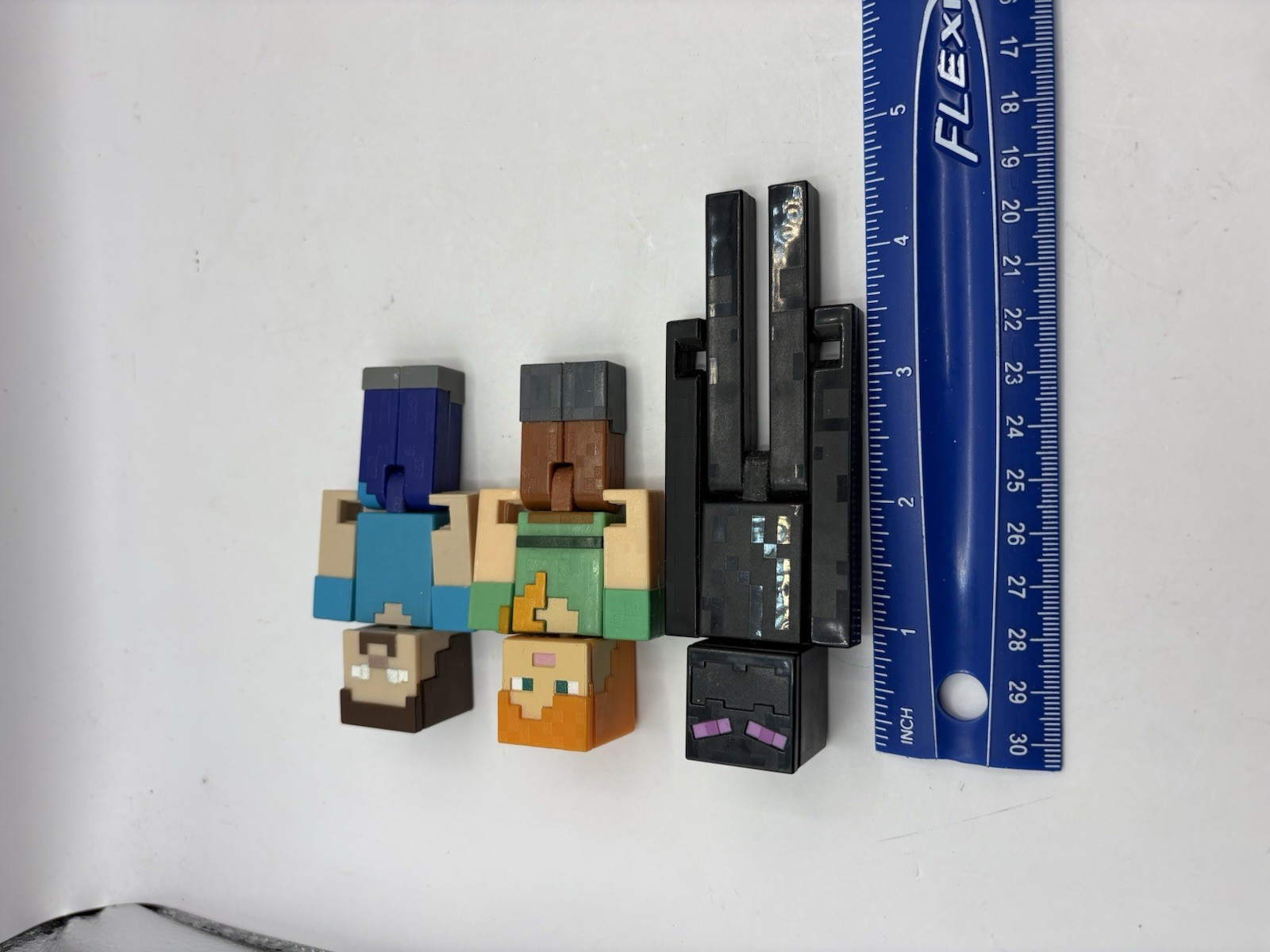 Minecraft Action Figure Lot Enderman Steve Alex 3” & 4”