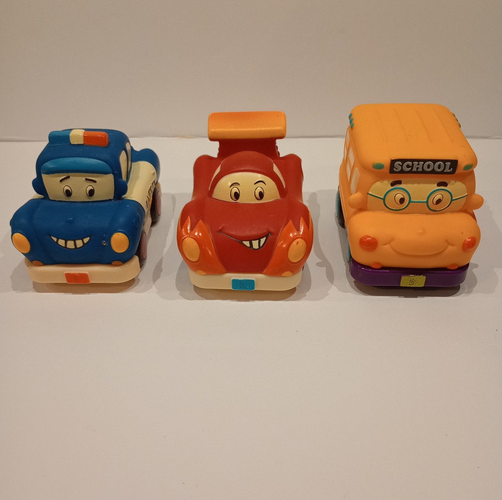 My B Toy Pull Back Cars Set Of 3, Police Car, Race Car, School Bus, Works!