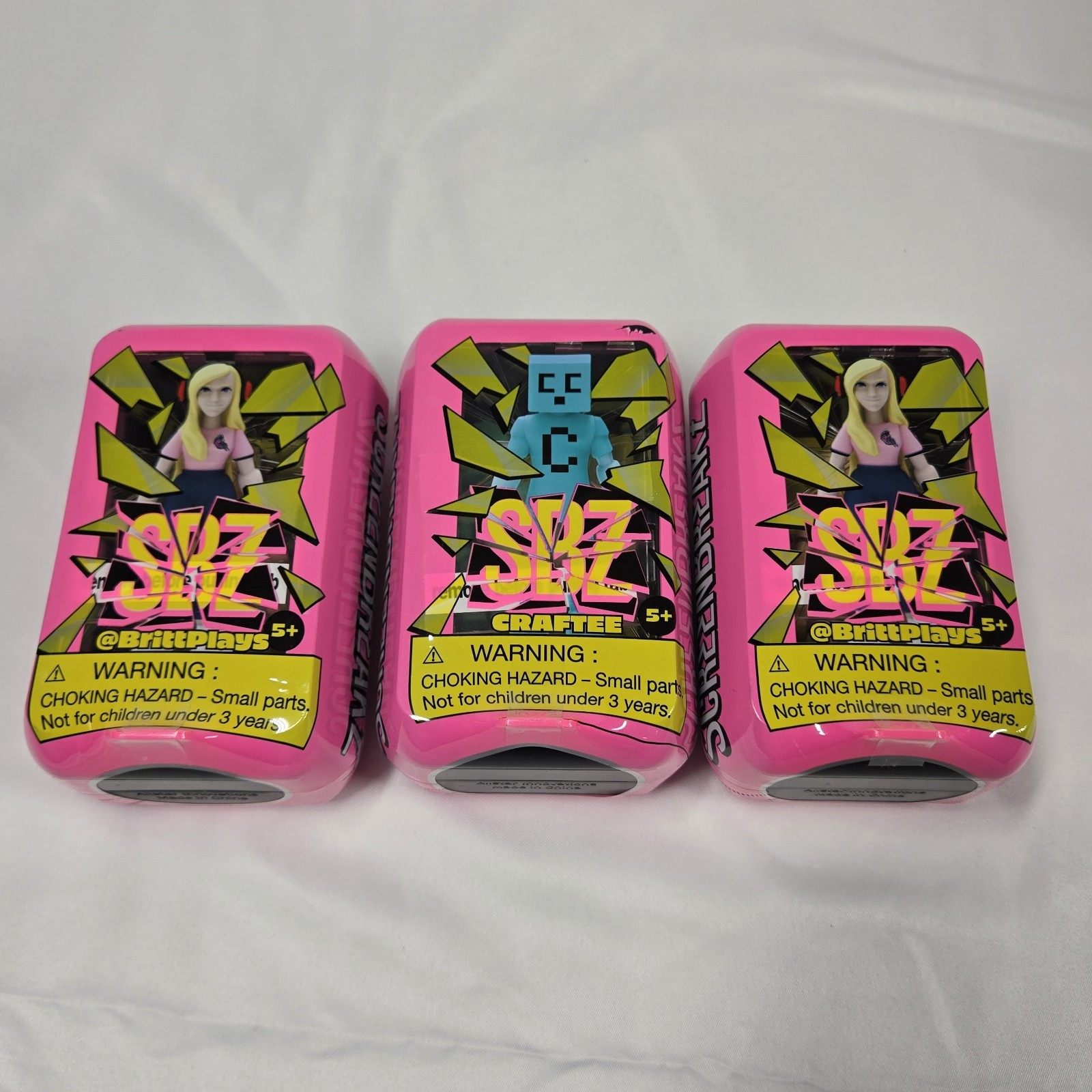 SBZ Screen Breakz Figures Lot of 3 Craftee & Britt Plays