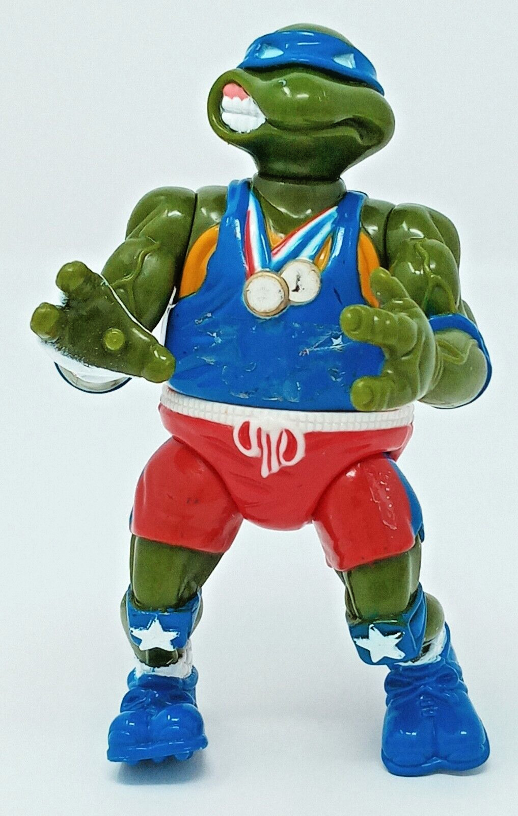 Leonardo 1992 Track n Field Leo 4.5&Prime; Figure original Playmates tmnt