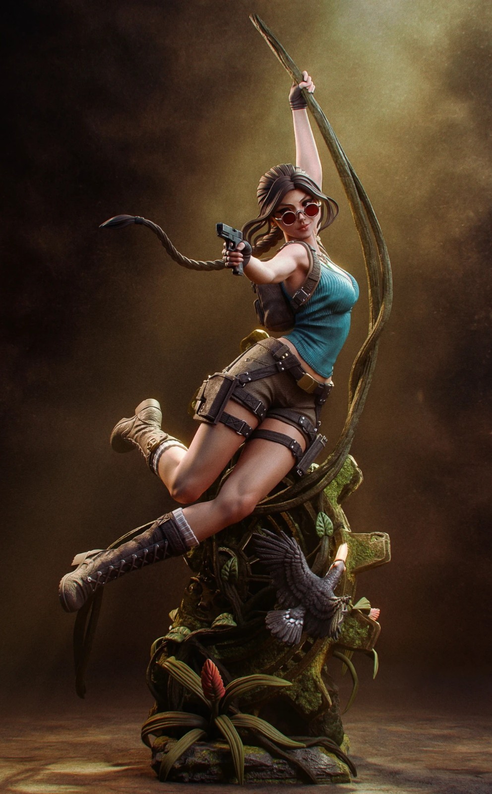 Tomb Raider Lara Croft/3d Figure 25cm Professional Hand Painted
