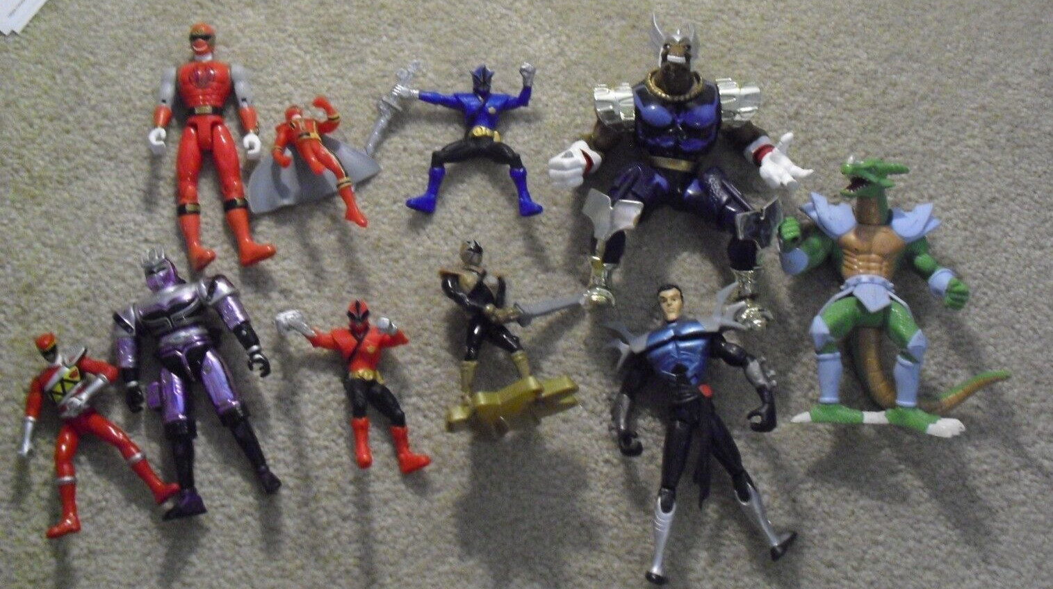 Lot of 10 1990s to 00s Power Ranger Action Figures Up to 6 1/2&Prime; Tall