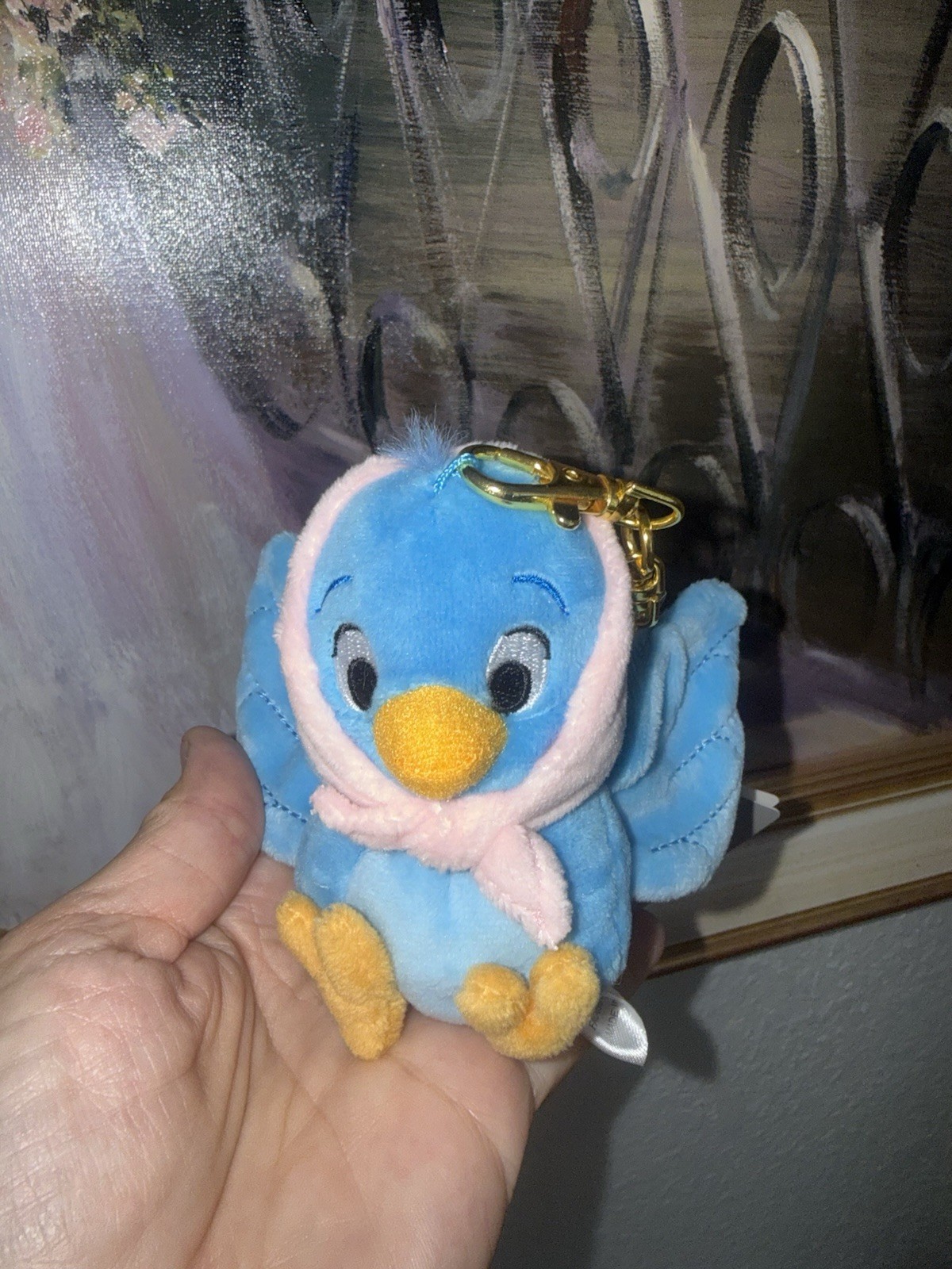 Disney Store Japan Plush keychain Friends blue bird Cinderella