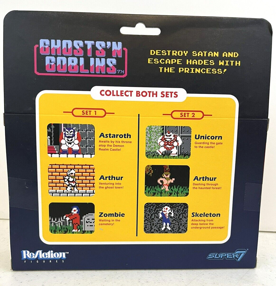 GHOSTS&rsquo;N GOBLINS~ReAction Figures~Super7~Zombie Set~Astaroth-Arthur-Zombie~New