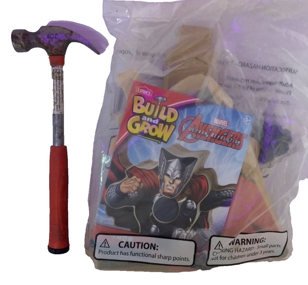 Lowes DIY Wood Marvel Avengers Build & Grow Thor Hammer Kit
