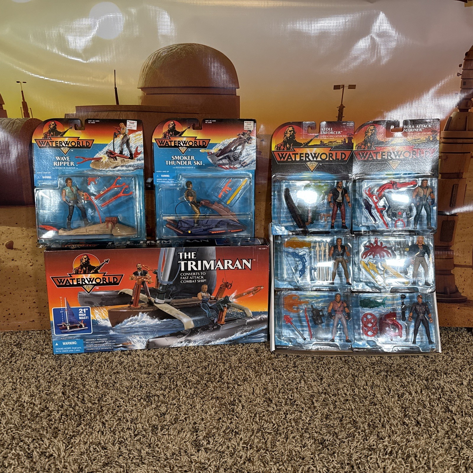 Kenner 1995 Waterworld Action Figure Lot Complete Set