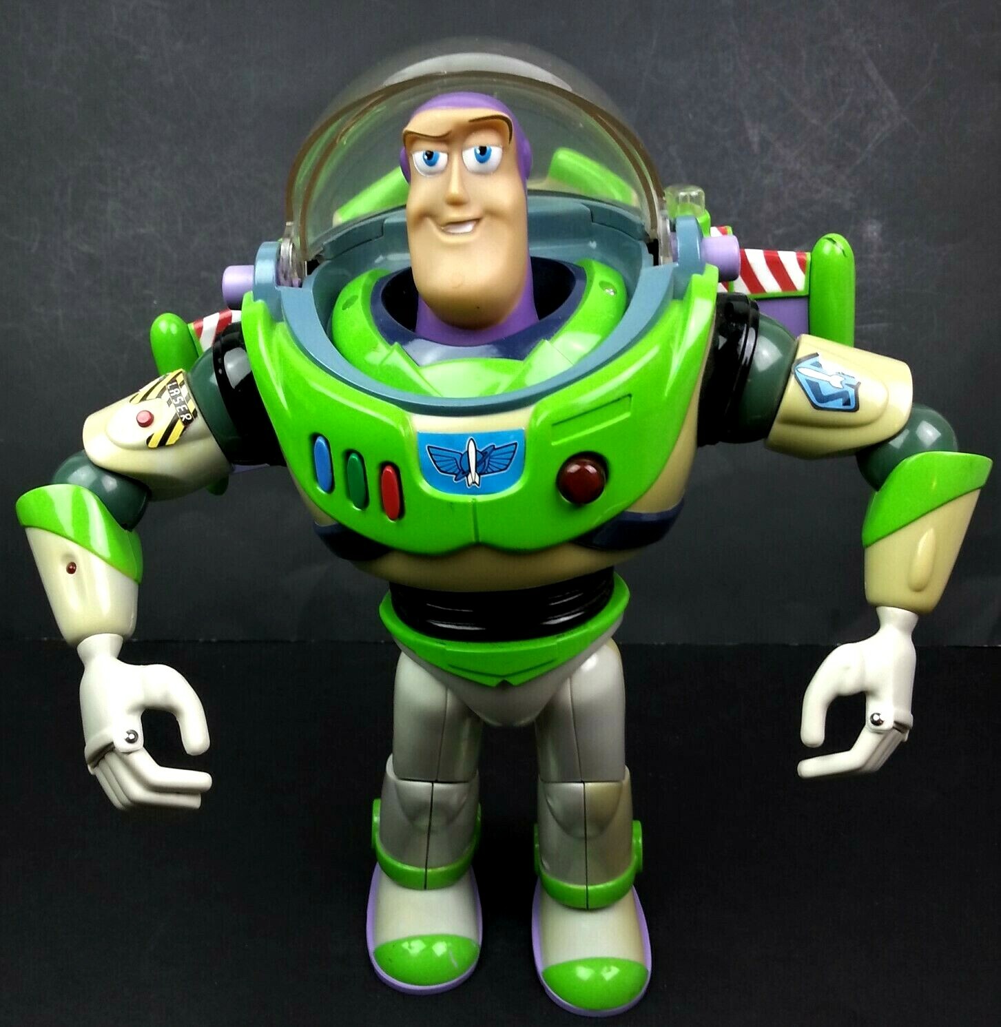 Buzz Lightyear 12&Prime; RARE Toy Story and Beyond Semi-Transparent Button 5 Phrases