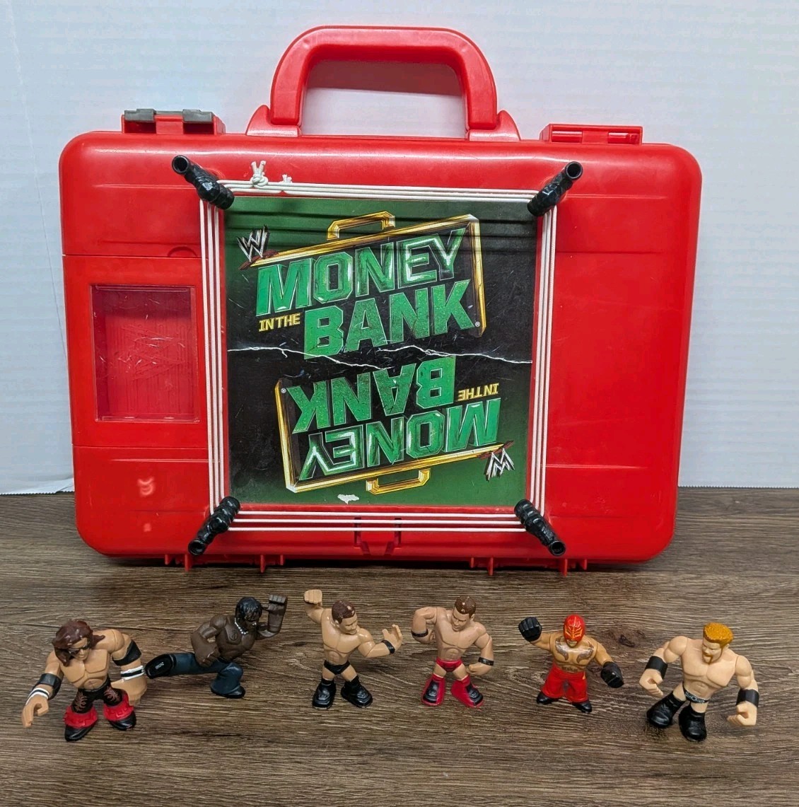 WWE Wrestling Rumblers Money In The Bank Ring Briefcase with 6 Figures 2011 Toy