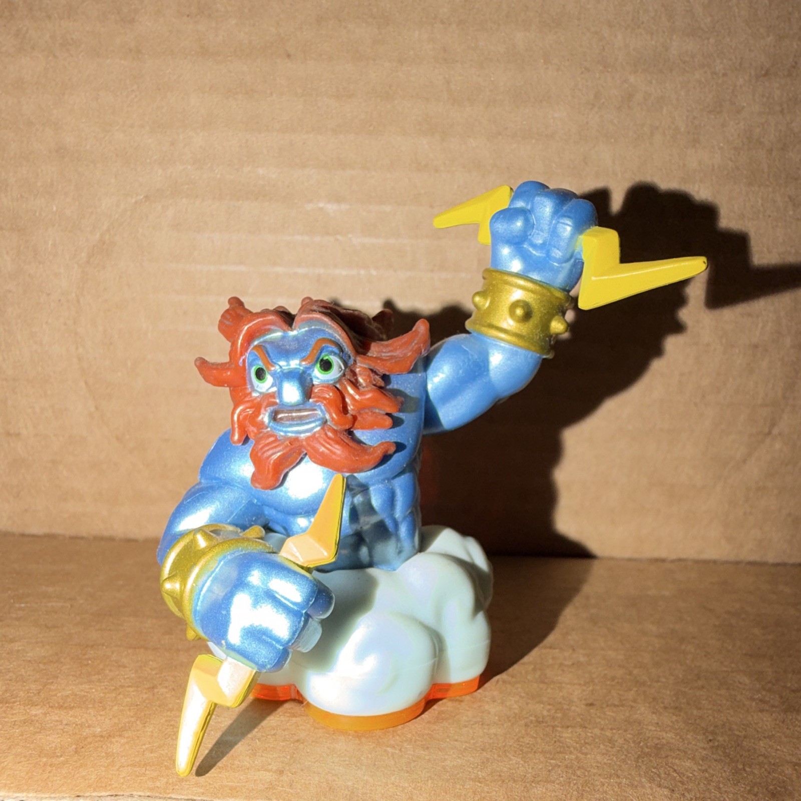Human Figure Plastic Blue/White/Red/Gold/Yellow with Lightning & Cloud Base