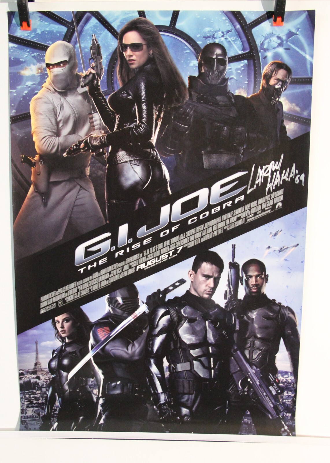 GI JOE RISE OF COBRA Rolled Mini-poster signed by Larry Hama 13.5&Prime;x20&Prime; 2-Sided