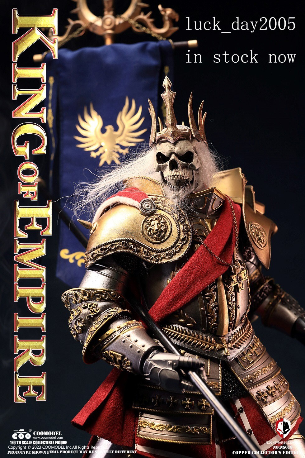 COOMODEL NS018 NIGHTMARE SERIES KING OF EMPIRE 1/6 FIGURE EXCLUSIVE COPPER VER.