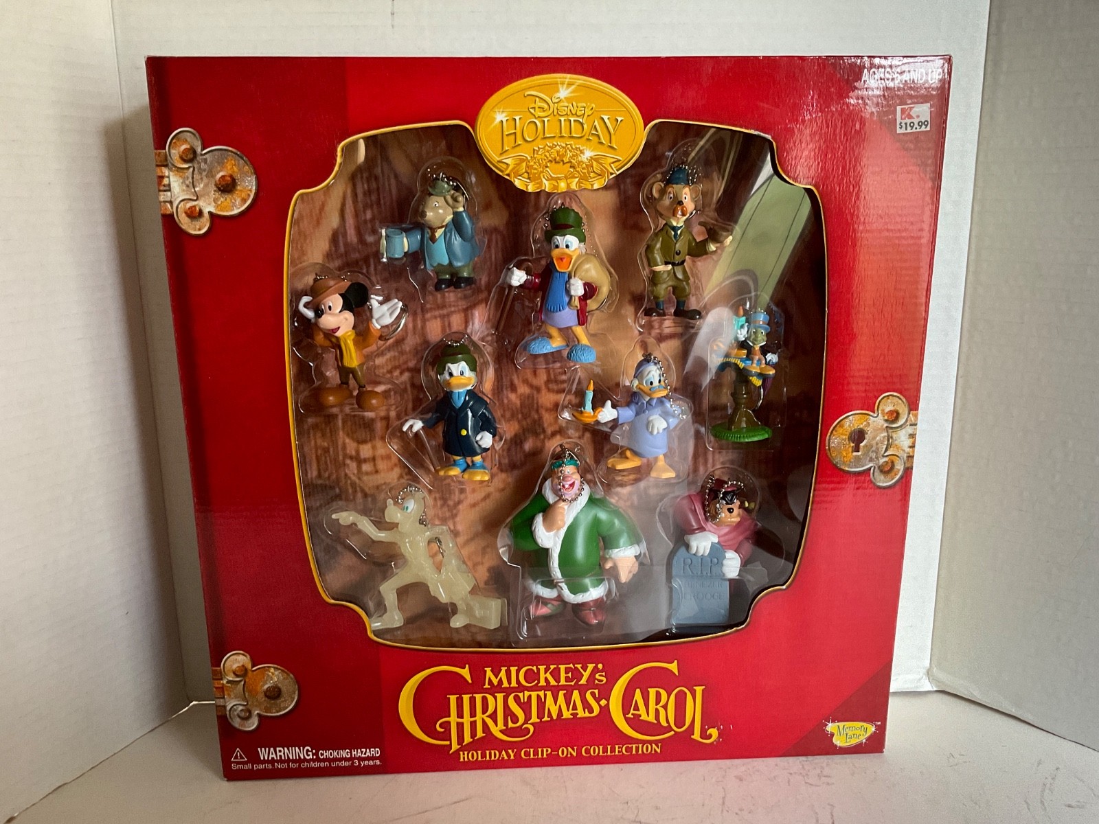 Mickey&rsquo;s Christmas Carol Disney Holiday 10 Clip On Figure Set 2003 Memory Lane🎁
