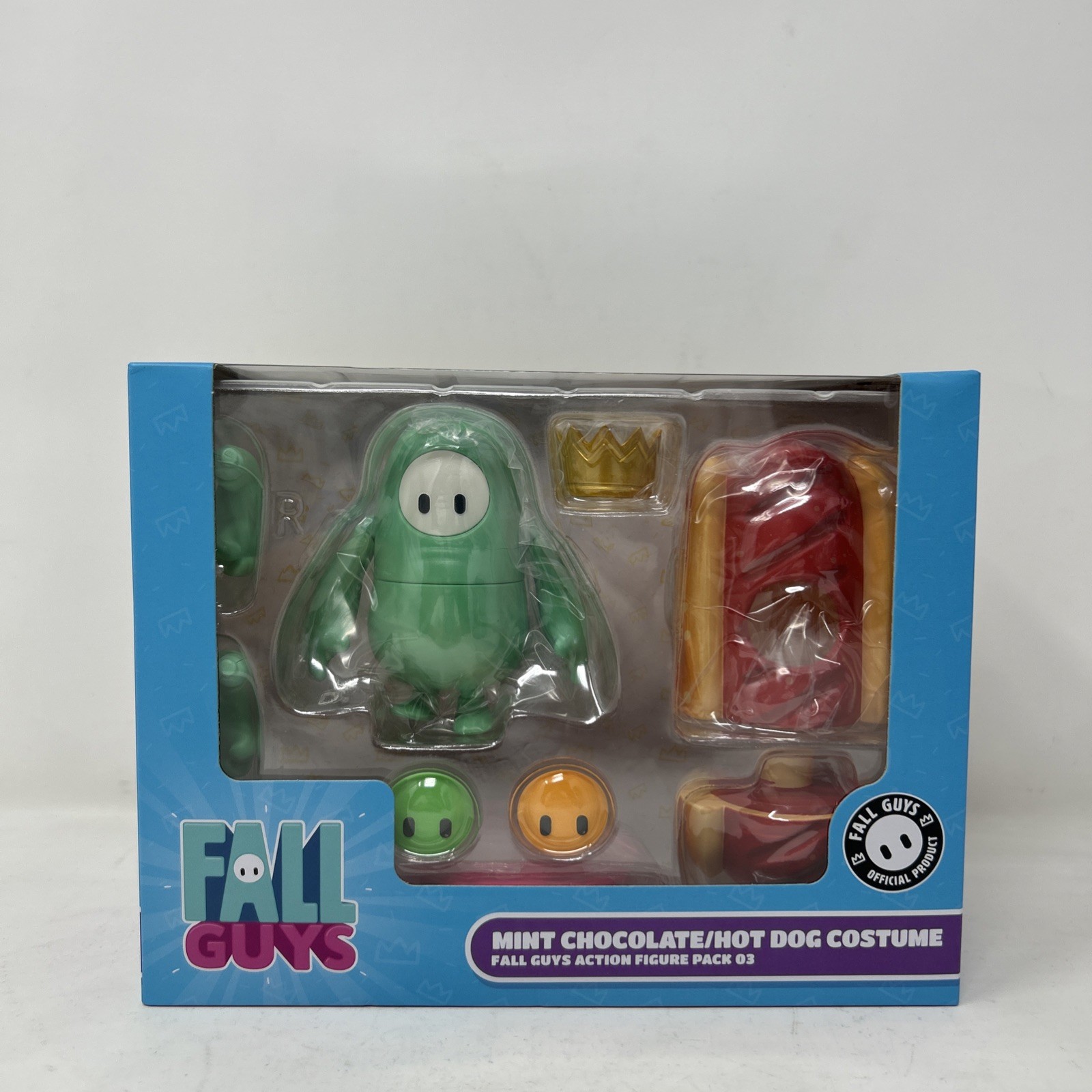 Fall Guys Action Figure Pack Mint Chocolate Hot Dog Costume