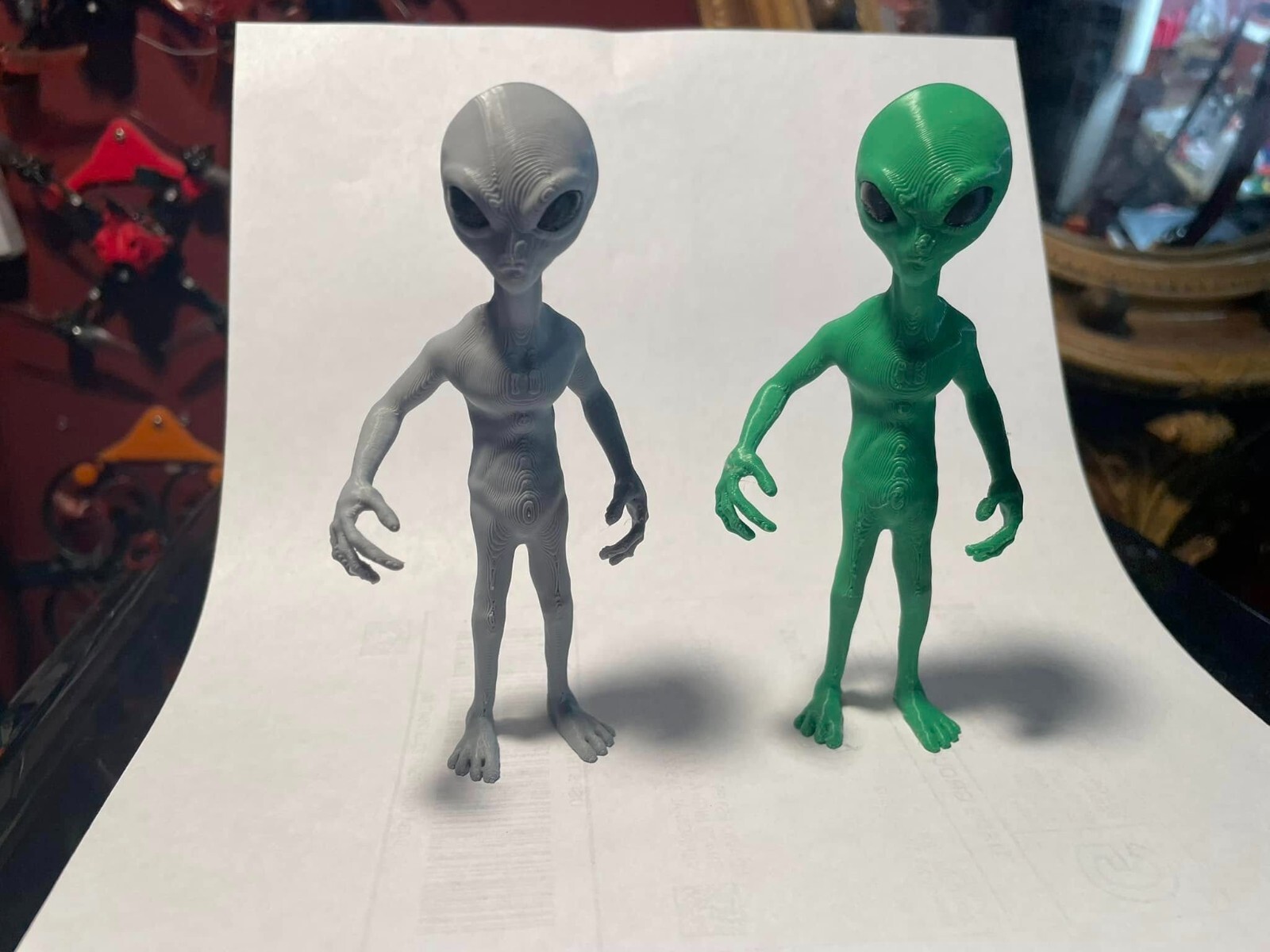 Gray/Green Alien Action Figure 4.5&Prime; Tall! Sold Singly! Will Need To Kno Color