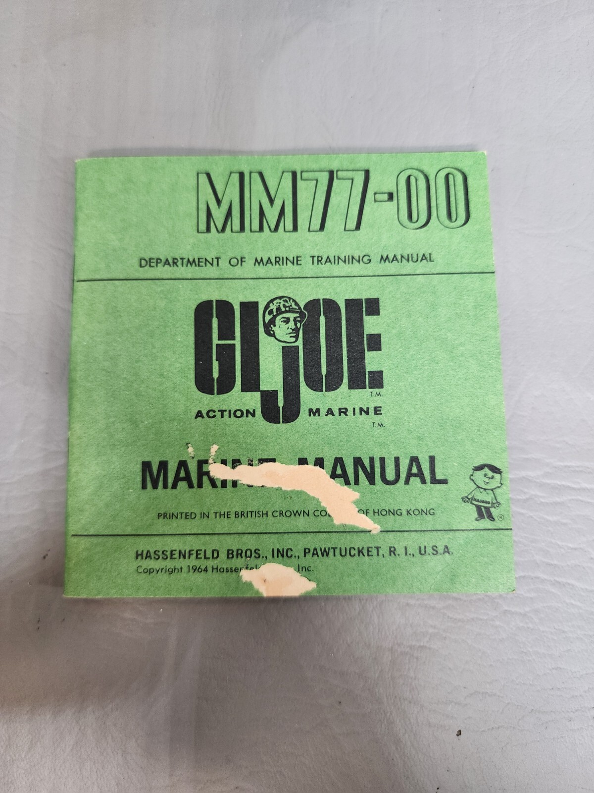 Vintage 1964 Hasbro GI Joe #7700 Action Marine Large Marine Manual MM77-00 TM C7