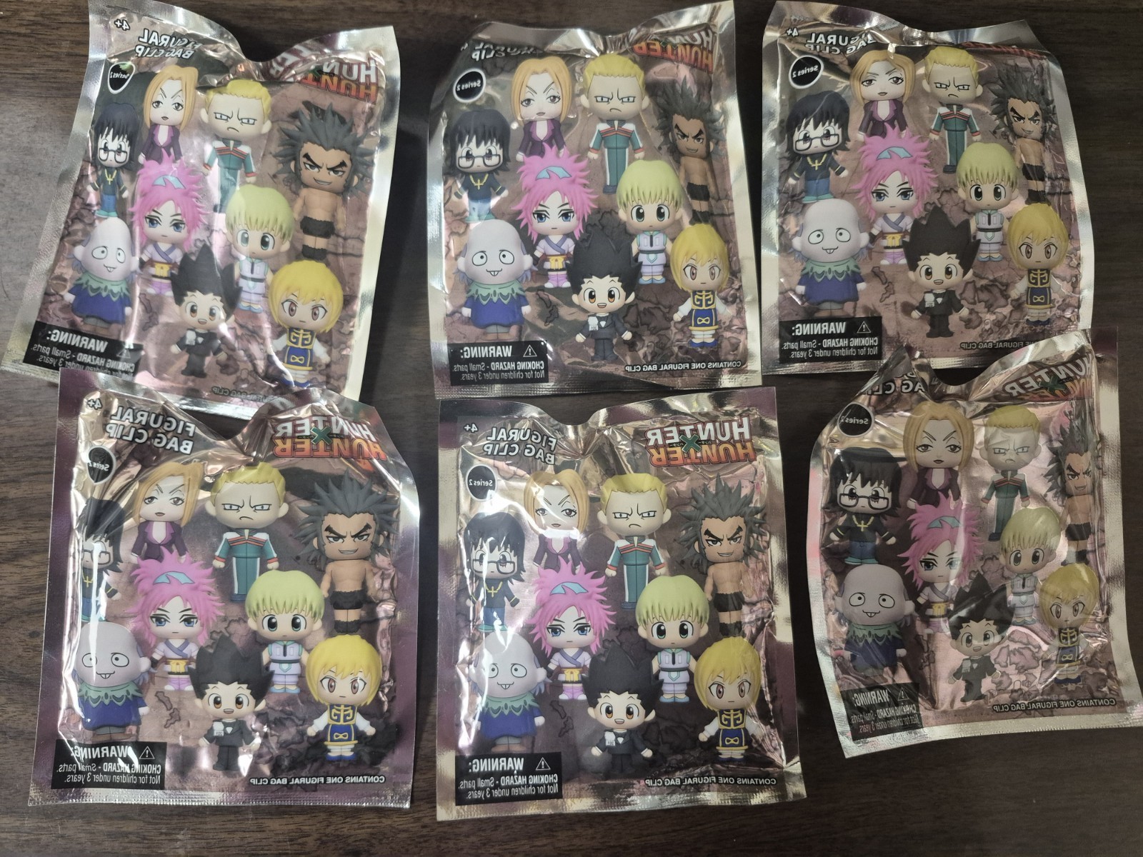 Hunter x Hunter Figural Figure Blind 3D Bag Clip Series 2 Lot of 6 NEW / SEALED