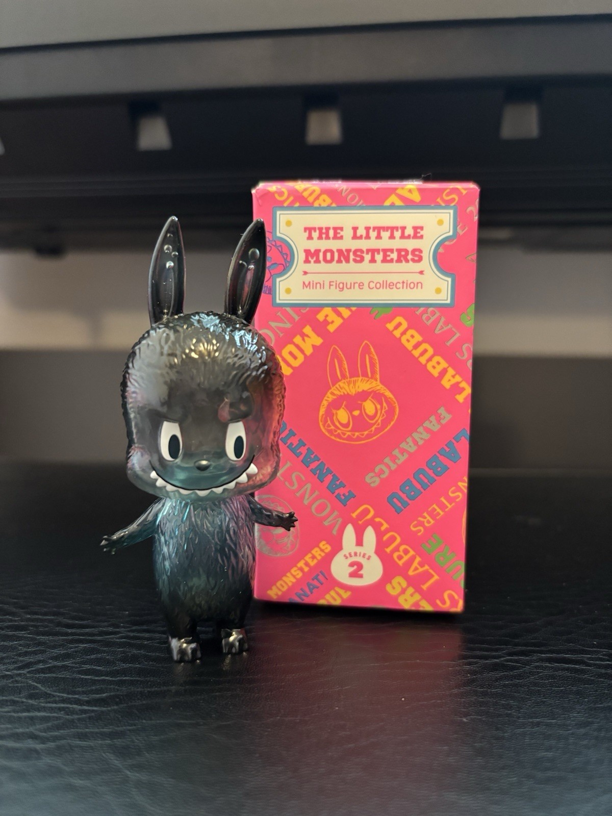 Authentic Little Monsters Mini Labubu Transparent Black Blue Pop Mart How2work