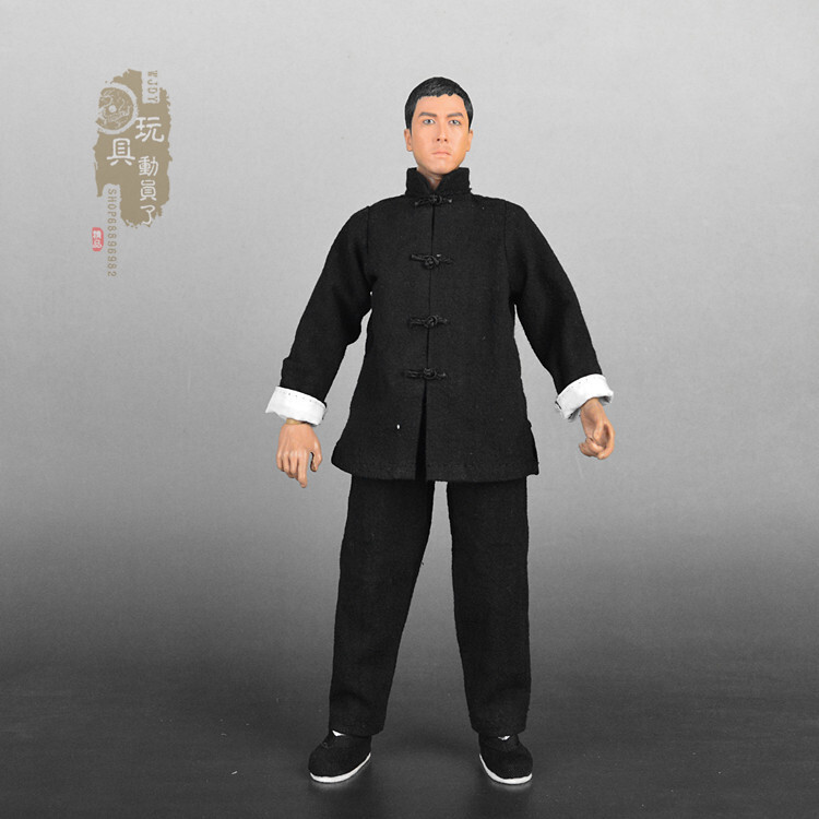 1:6 Chinese Style Kung Fu Suit Black Shirt & Pants Model Fit 12 » Male Figure