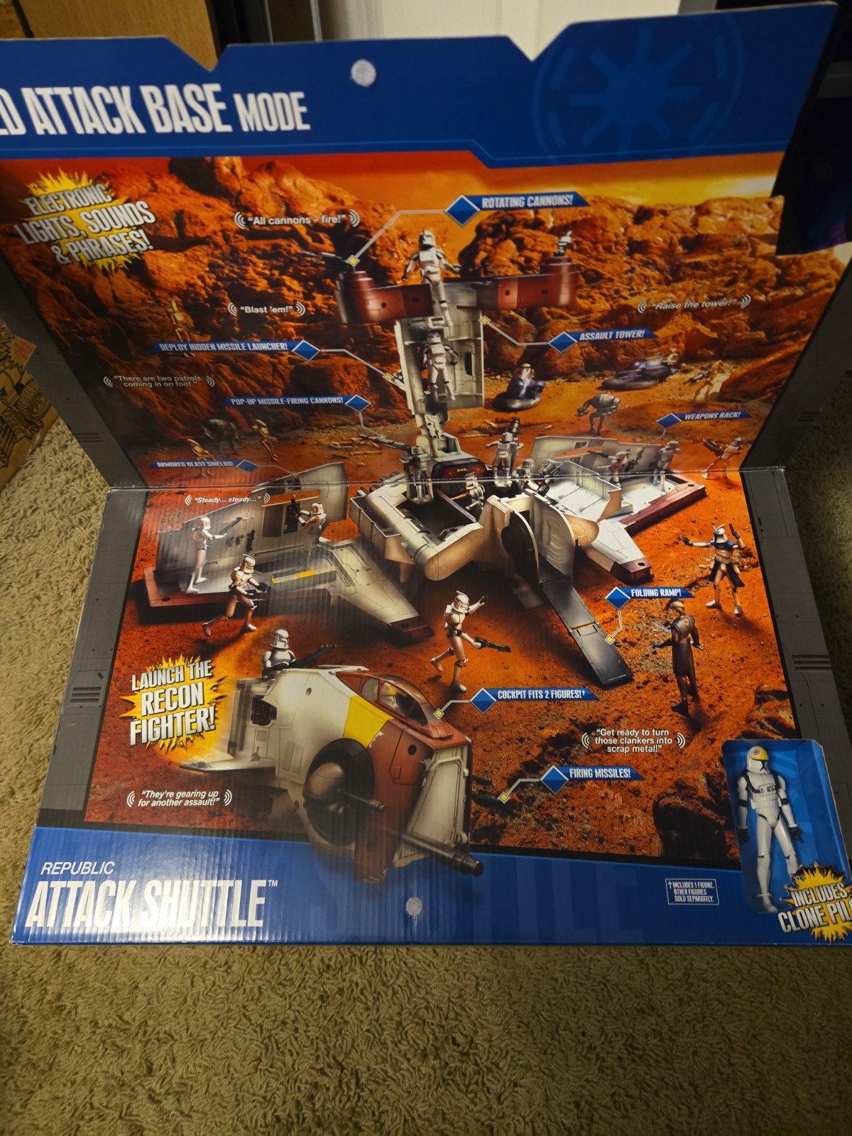 🔥 Star Wars Clone Wars Republic Attack Shuttle Vehicle 2011 SEALED BOX