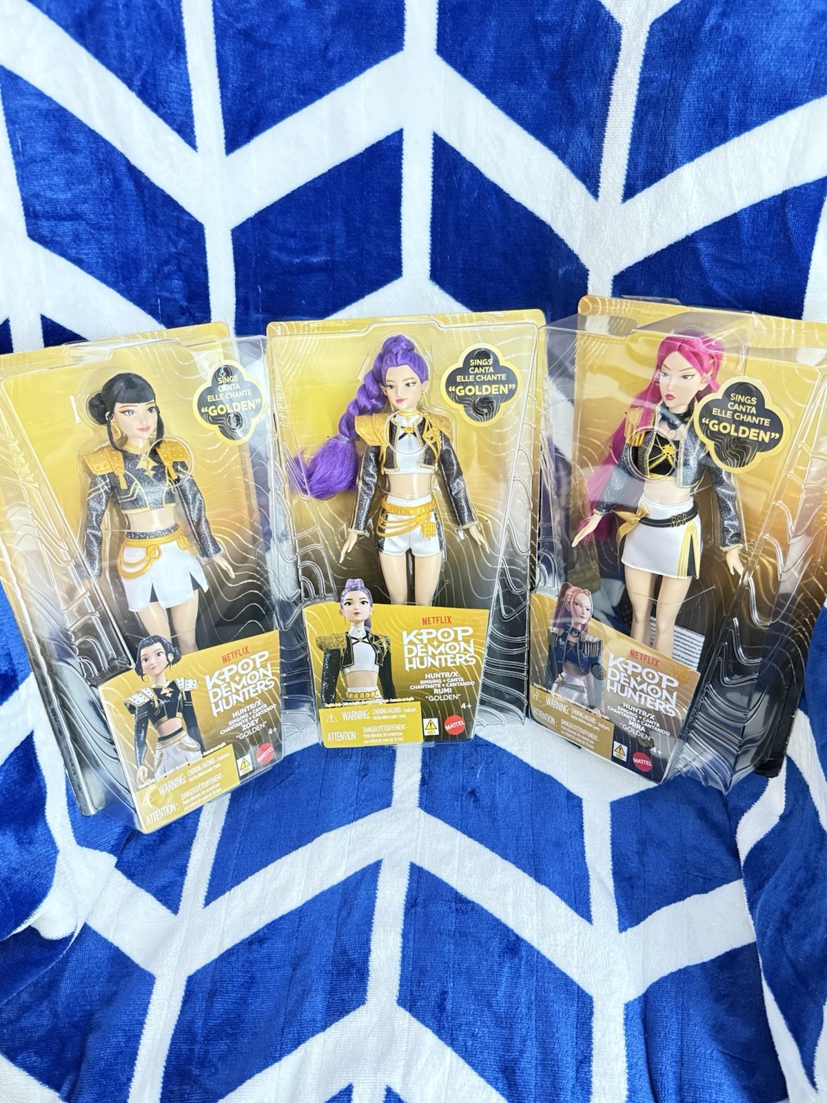 KPop Demon Hunters HUNTR/X Golden Singing Dolls Set Of 3 Rumi Mira Zoey Mattel