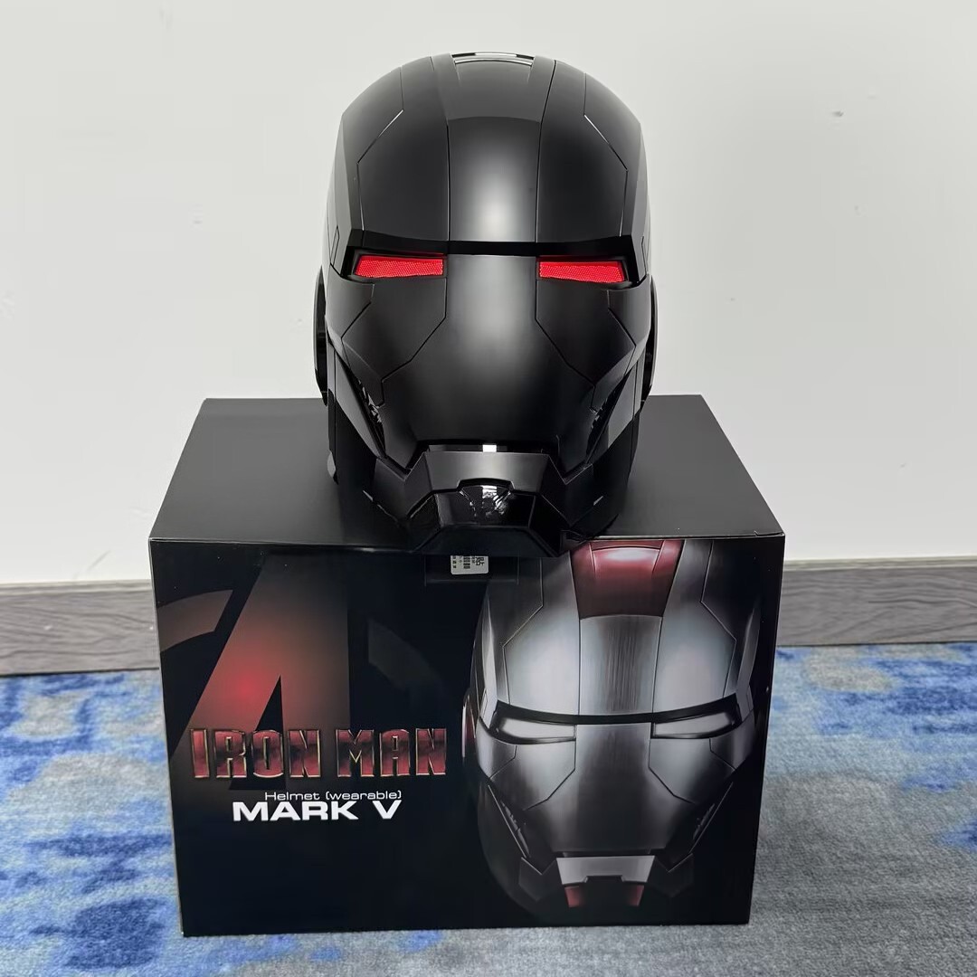 STOCK Autoking Iron Man Black MK5 Helmet Electronic Voice Activated Cosplay Mask
