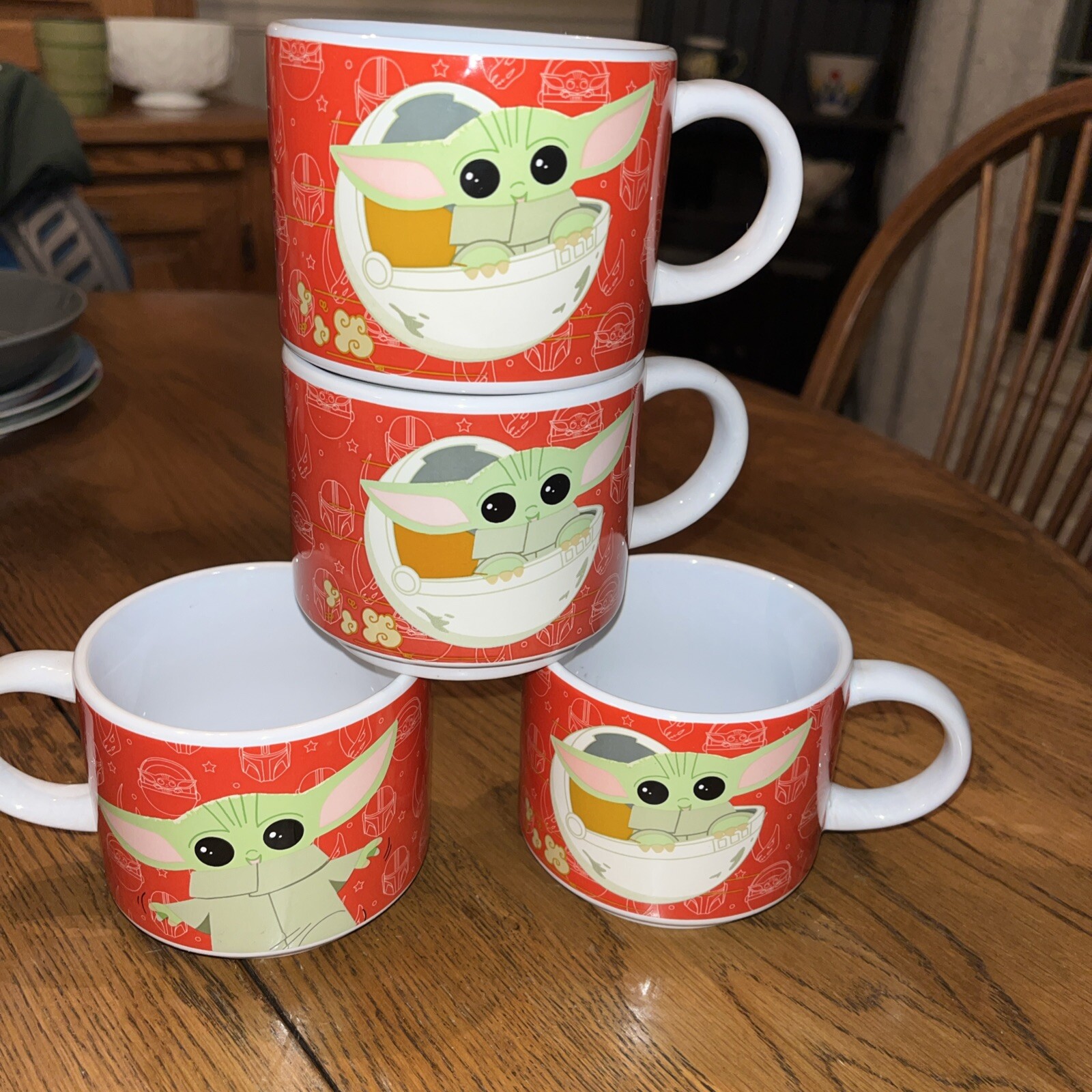 STAR WARS THE MANDALORIAN THE CHILD BABY YODA 12 OZ CERAMIC COFFEE MUG Set Of 4