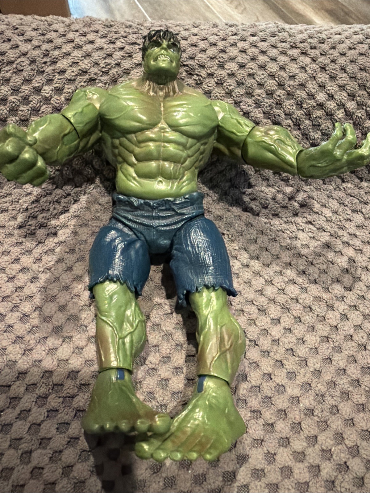 Marvel Hulk Action Figure Green Blue Shorts Plastic Comic Book Heroes