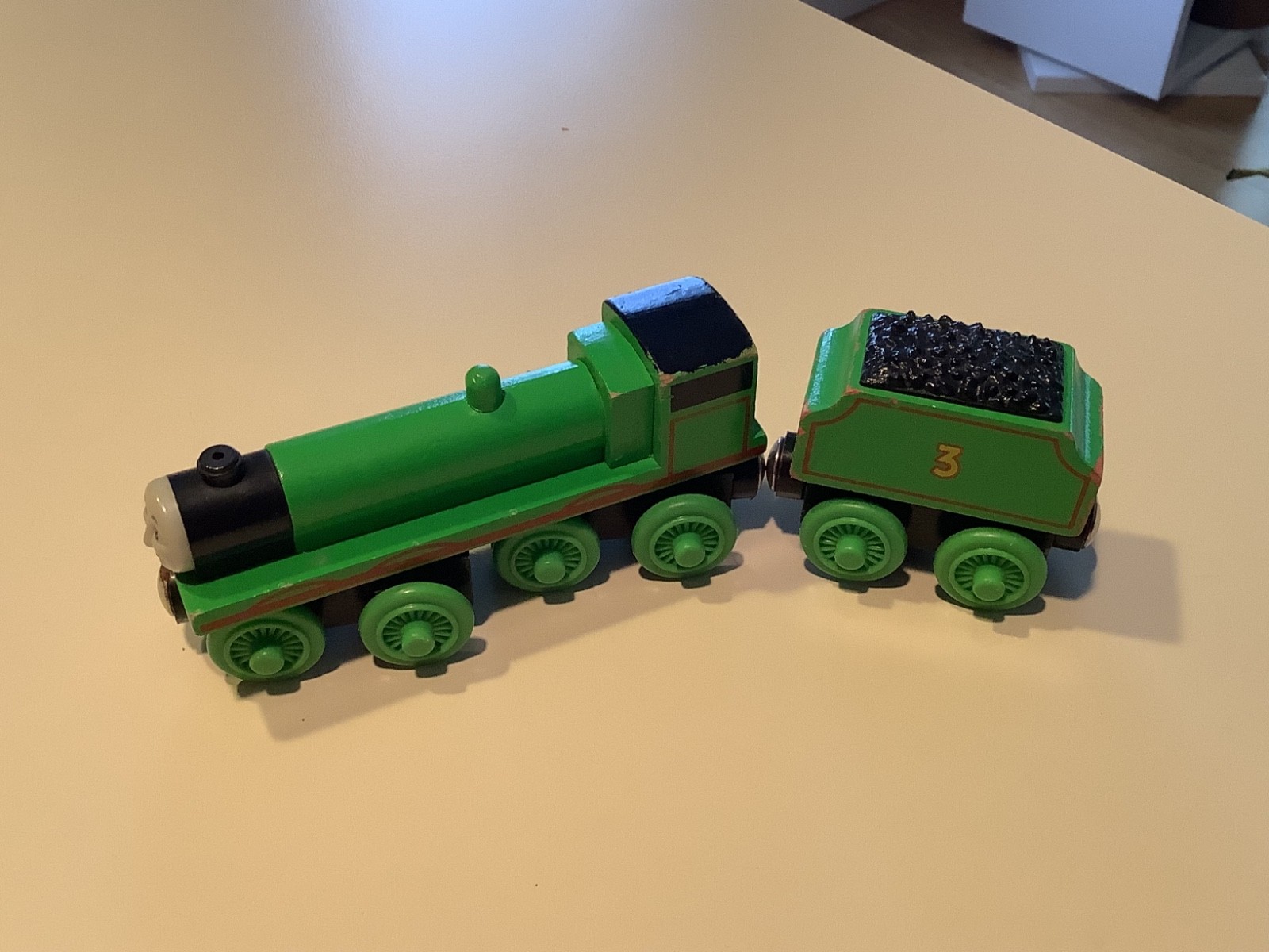 Vintage Wooden Thomas the Train Henry Tank Engine & Coal Tender Green