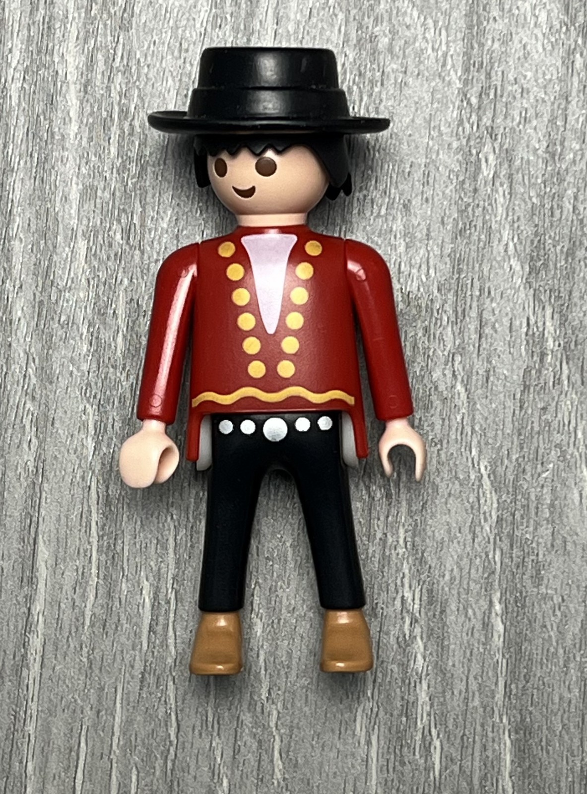 PLAYMOBIL Vintage 1994 Circus Ringmaster Performer Figure Red Jacket Black Hat