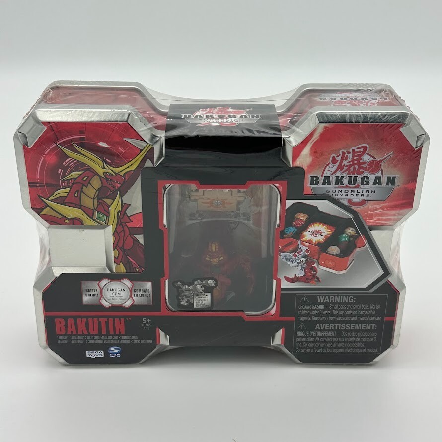 BAKUGAN GUNDALIAN INVADERS RED BAKUTIN BATTLE GEAR TIN RARE!!!